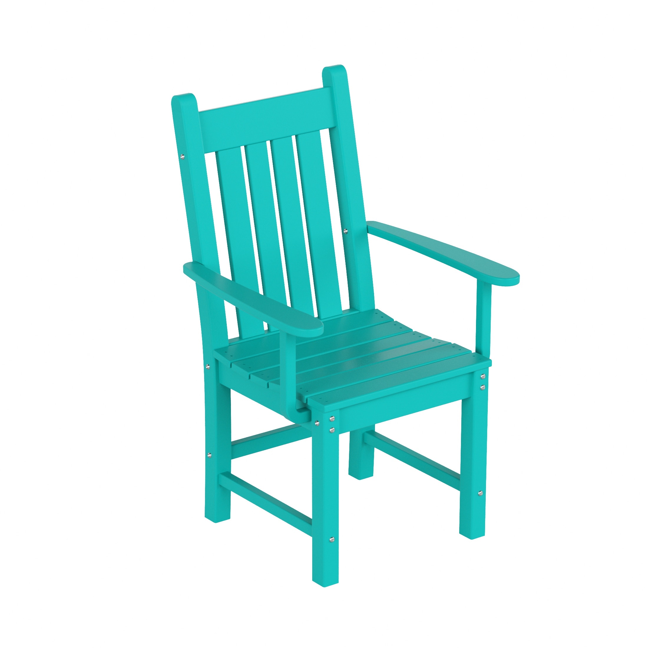 Westin Furniture OP2006-TQ Laguna Turquoise HDPE Frame Stationary Dining Chair with Slat Seat