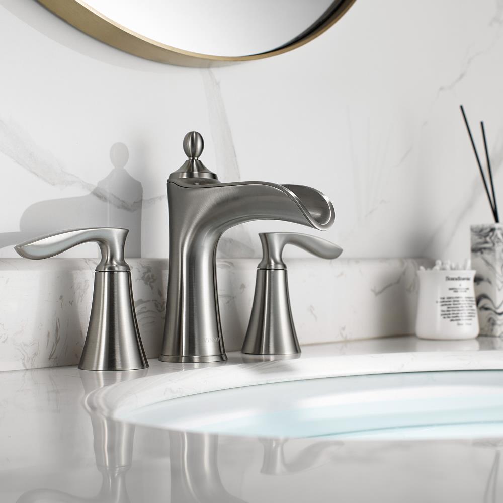 Ukiah Satin Nickel 8-inch Widespread Bathroom Faucet