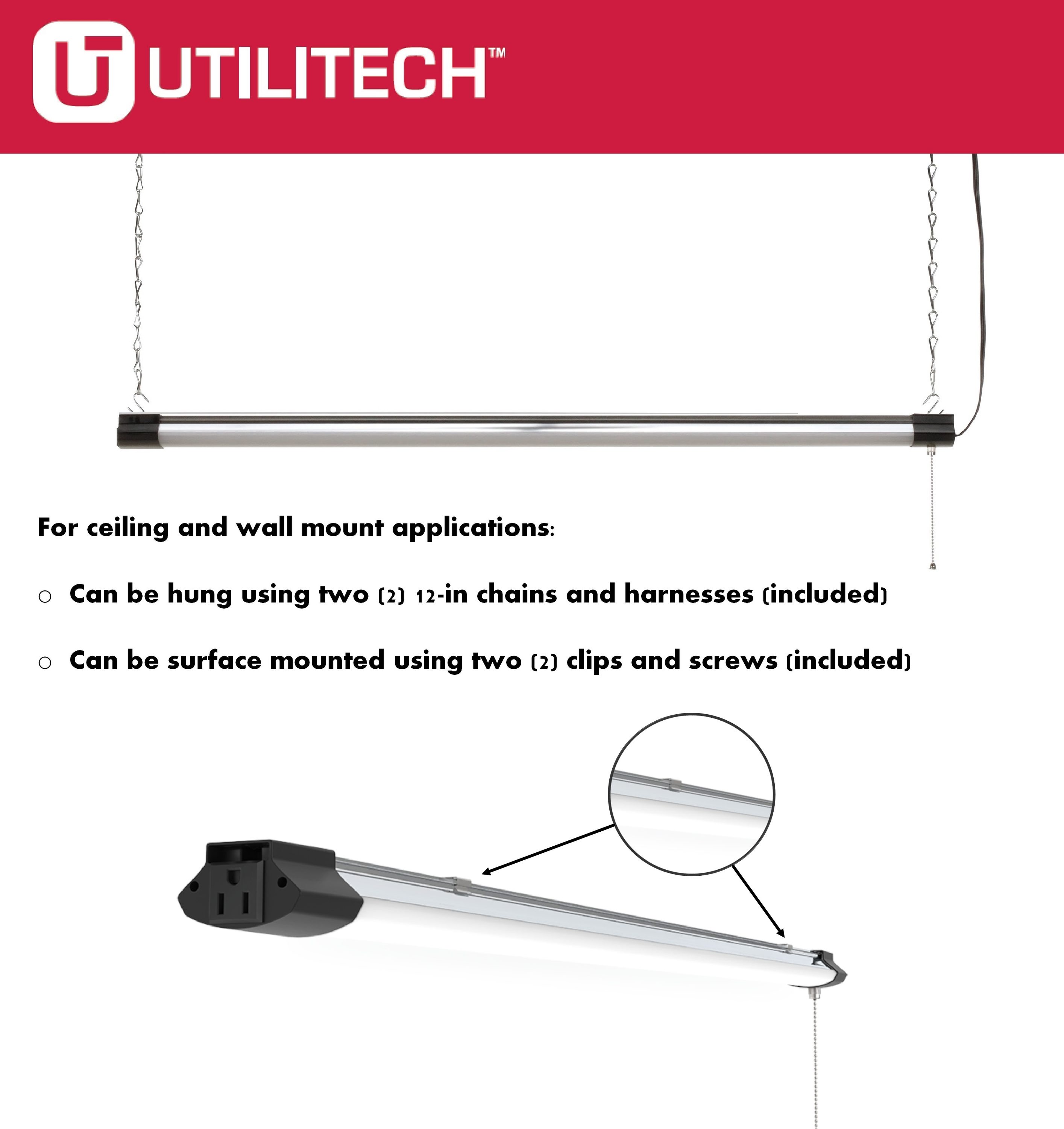 Honeywell 4 ft 5000 Lumen Steel LED Bluetooth Linear Shop 56 OFF