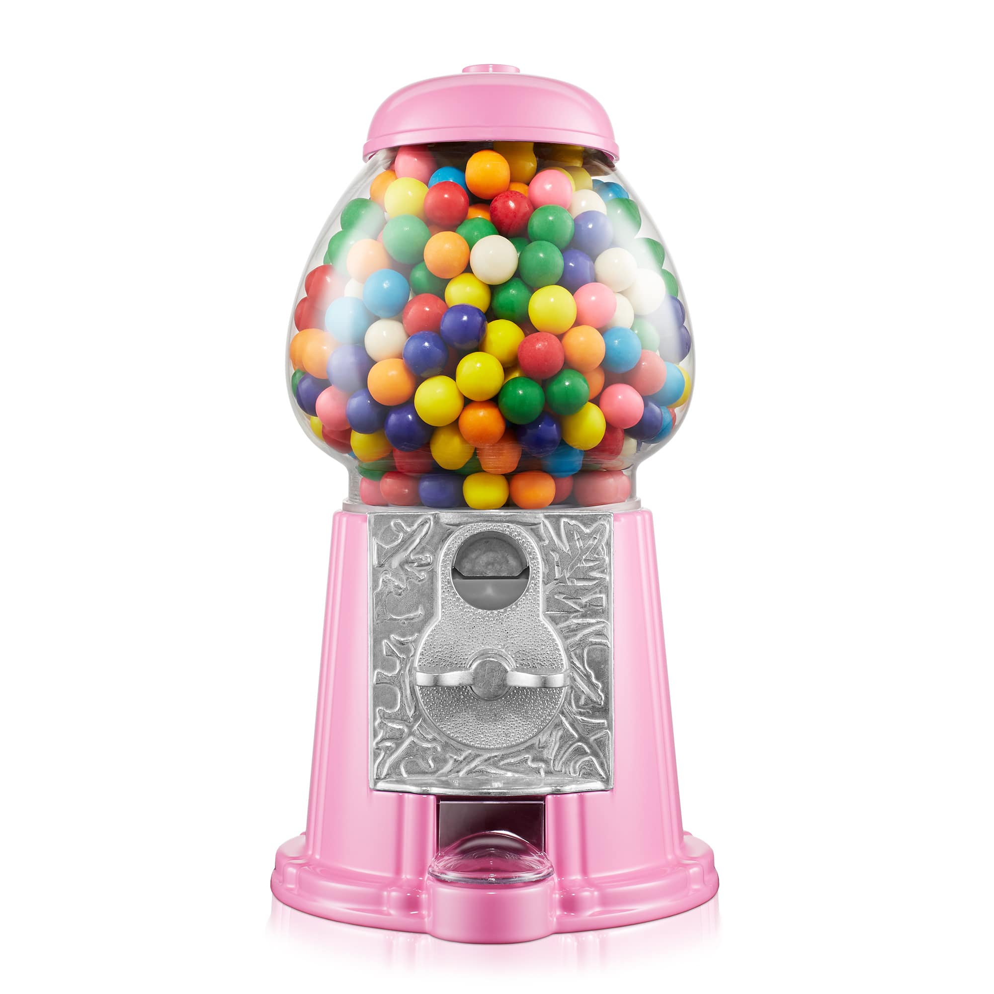 Olde Midway CON-GBL-114-PNK 12-in Gumball Machine w/ Glass Globe - Pink - Vintage-Style Metal Base