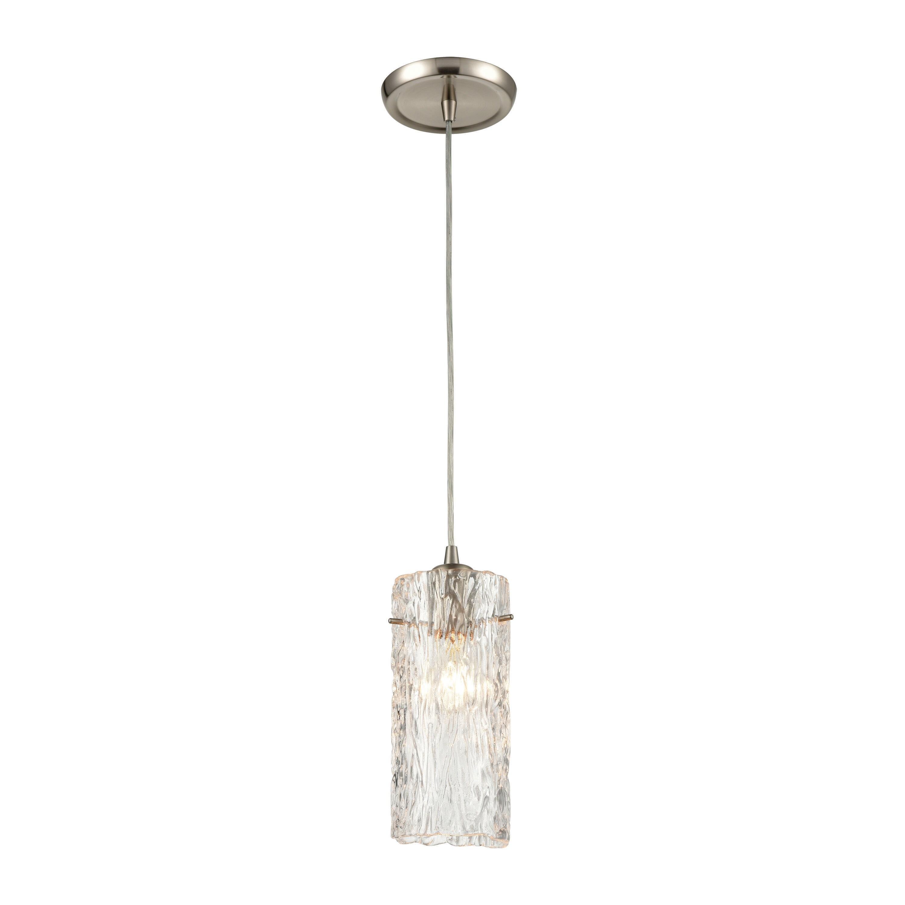 Westmore by ELK Lighting LWPN-210920063 Splitrock 1 -Light Satin Nickel Transitional Bell Mini Hanging Pendant light