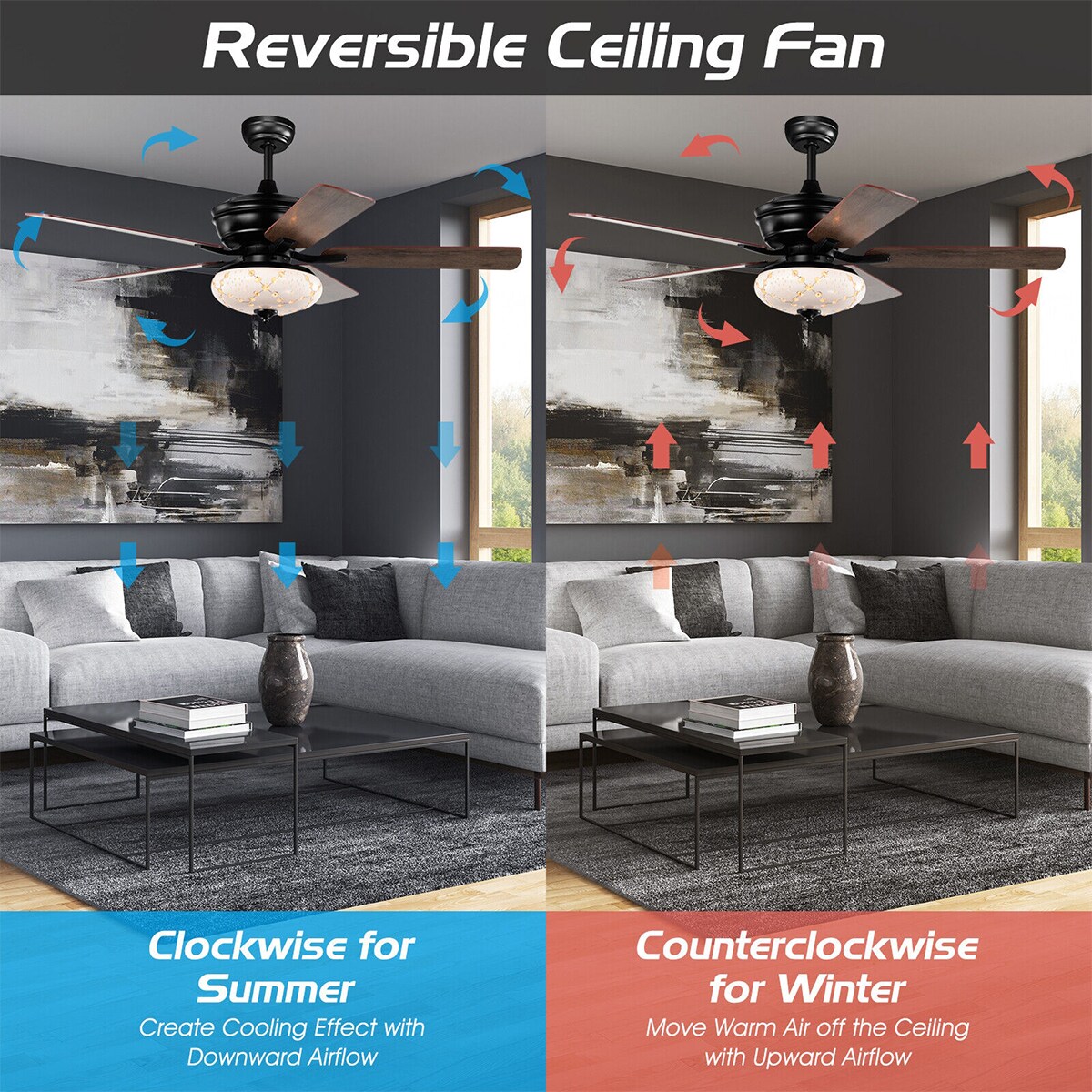 WELLFOR DFJ10099US-BK Ceiling-Fans - View #9