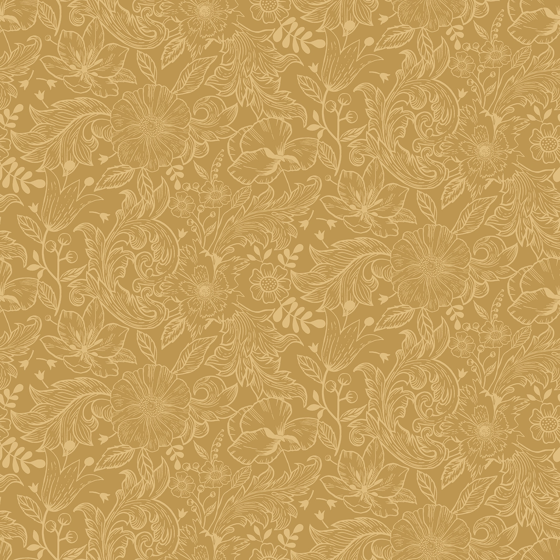 A-Street Prints 2999-13127 Annelie 57.5-Sq. Feet Yellow Non-woven Floral Unpasted Wallpaper