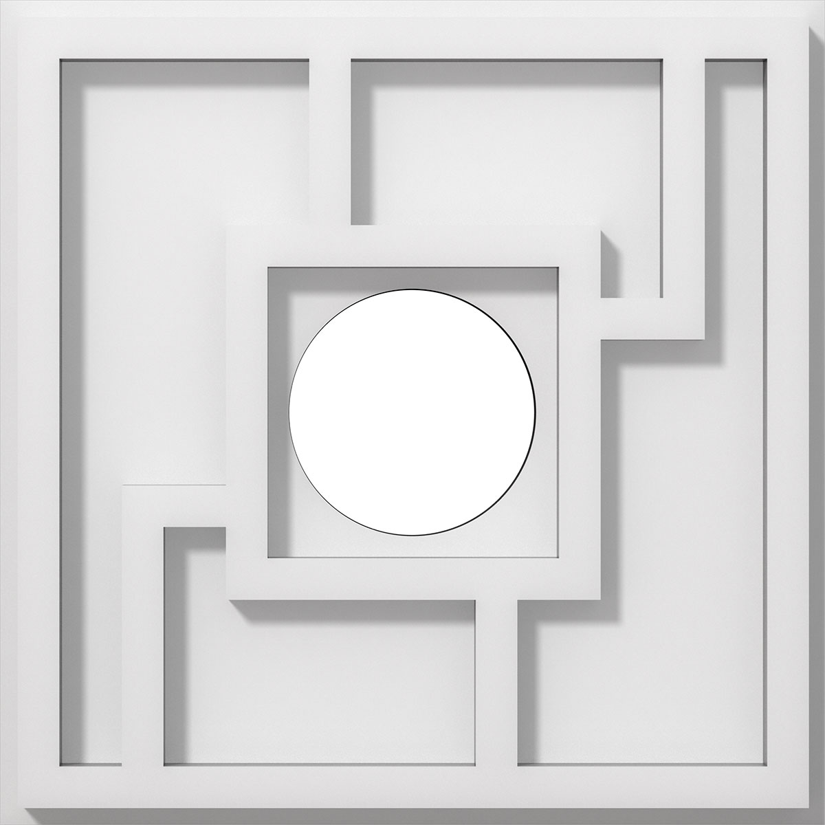 Ekena Millwork CMP10KX-03000 Knox 10-in W x 10-in L Contemporary White PVC Whole Ceiling Medallion