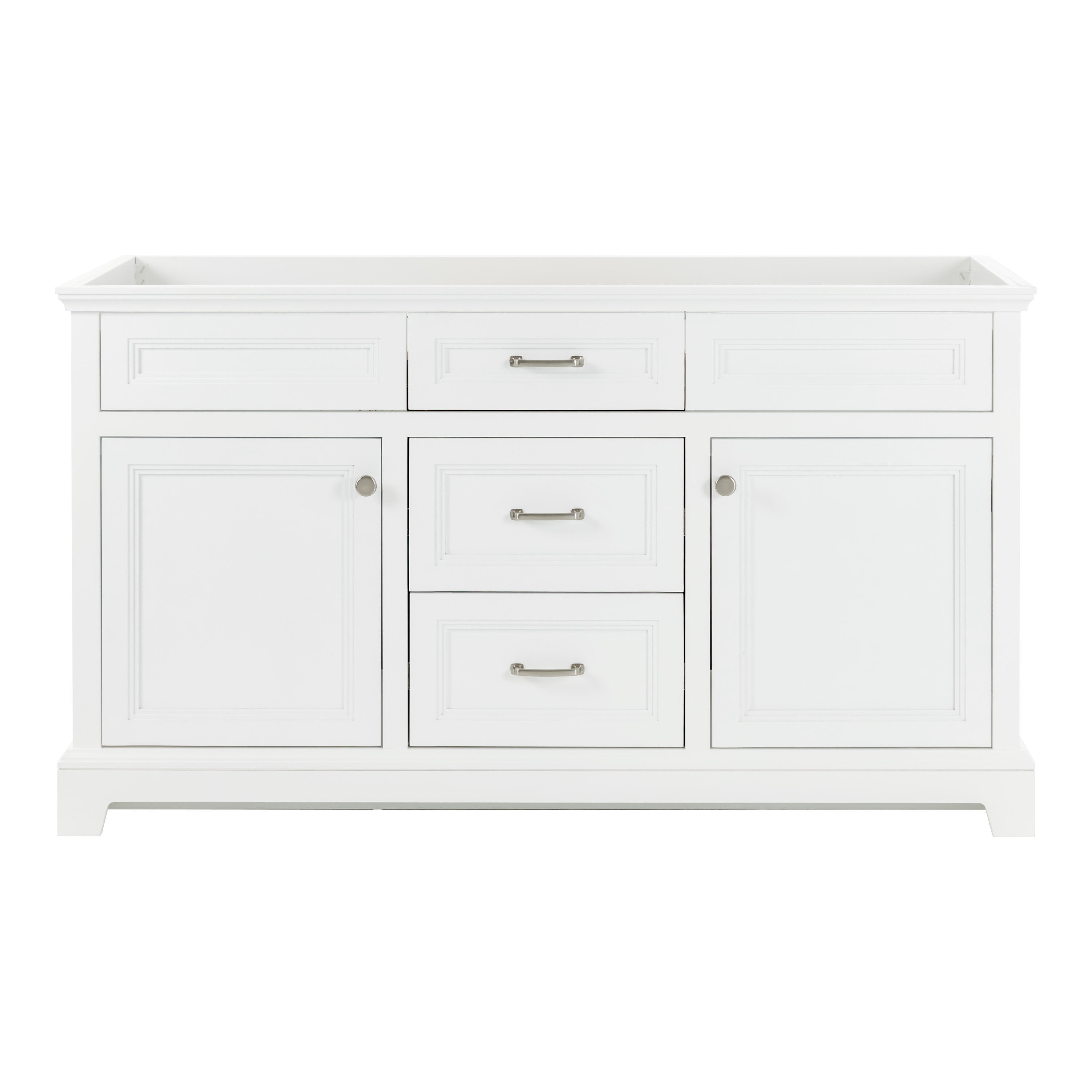 Style Selections W027860P1-WH Merrill 60-in True White Bathroom Vanity Base Cabinet without Top