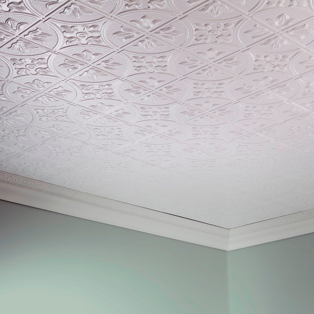 Dimensions 48-in x 24-in Matte White Metal/Tin Surface-Mount Acoustic Ceiling TIles Dimensions 48-in x 24-in Matte White Metal/Tin Surface-Mount Acoustic Ceiling TIles