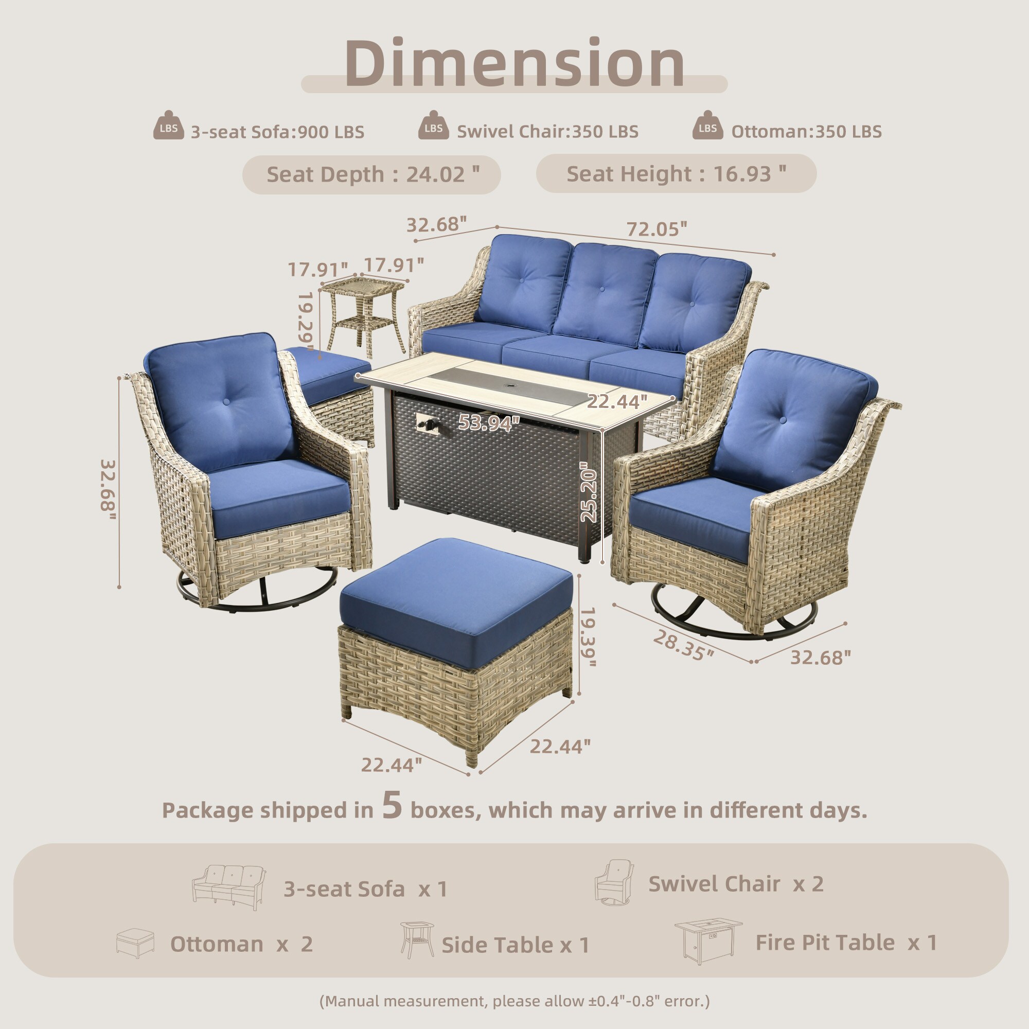weaxty HMBCFP8503PADYZ71S7 Patio-Conversation-Sets - View #7