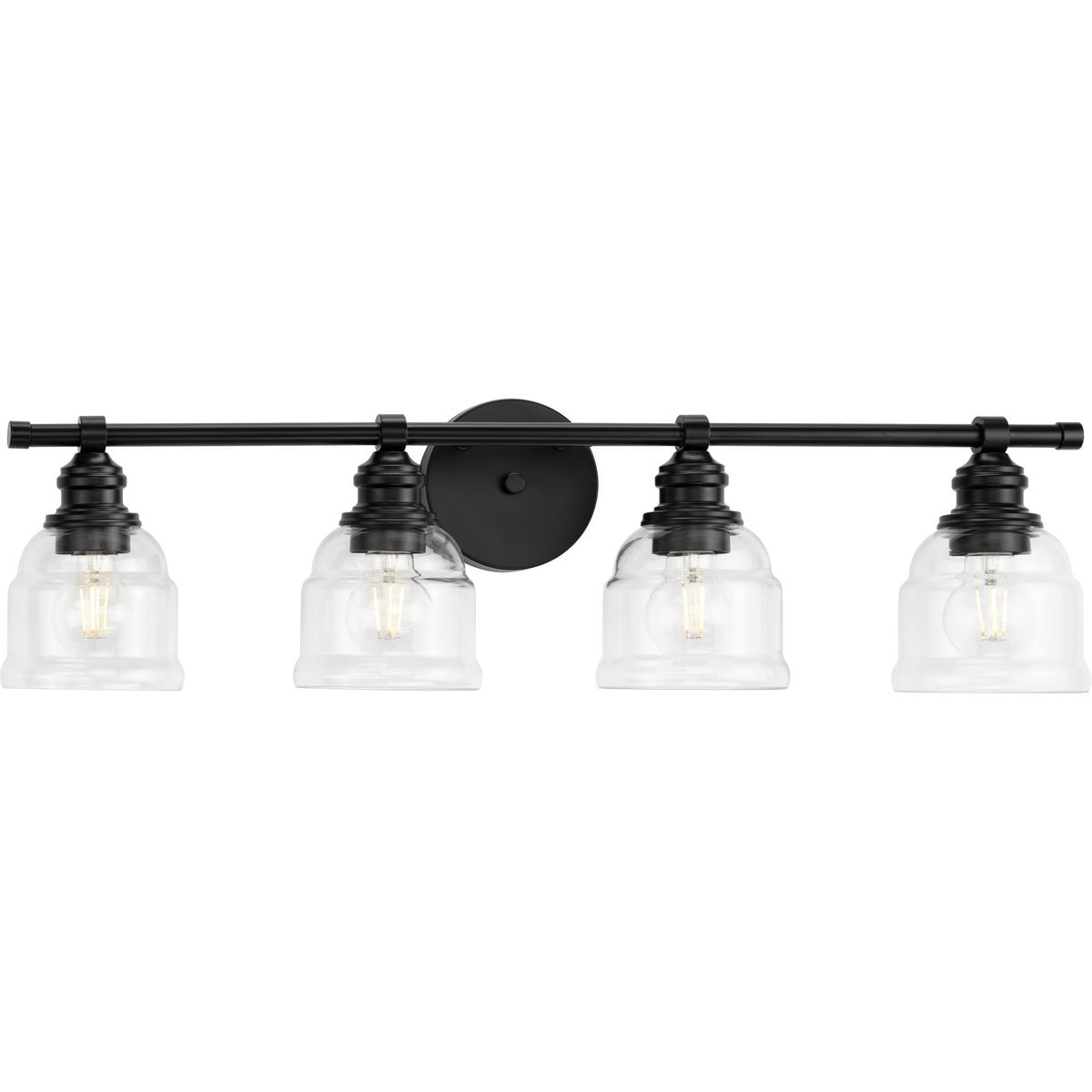 Progress Lighting P300376-31M Ambrose 29-in 4 -Light Matte Black Vintage Vanity light