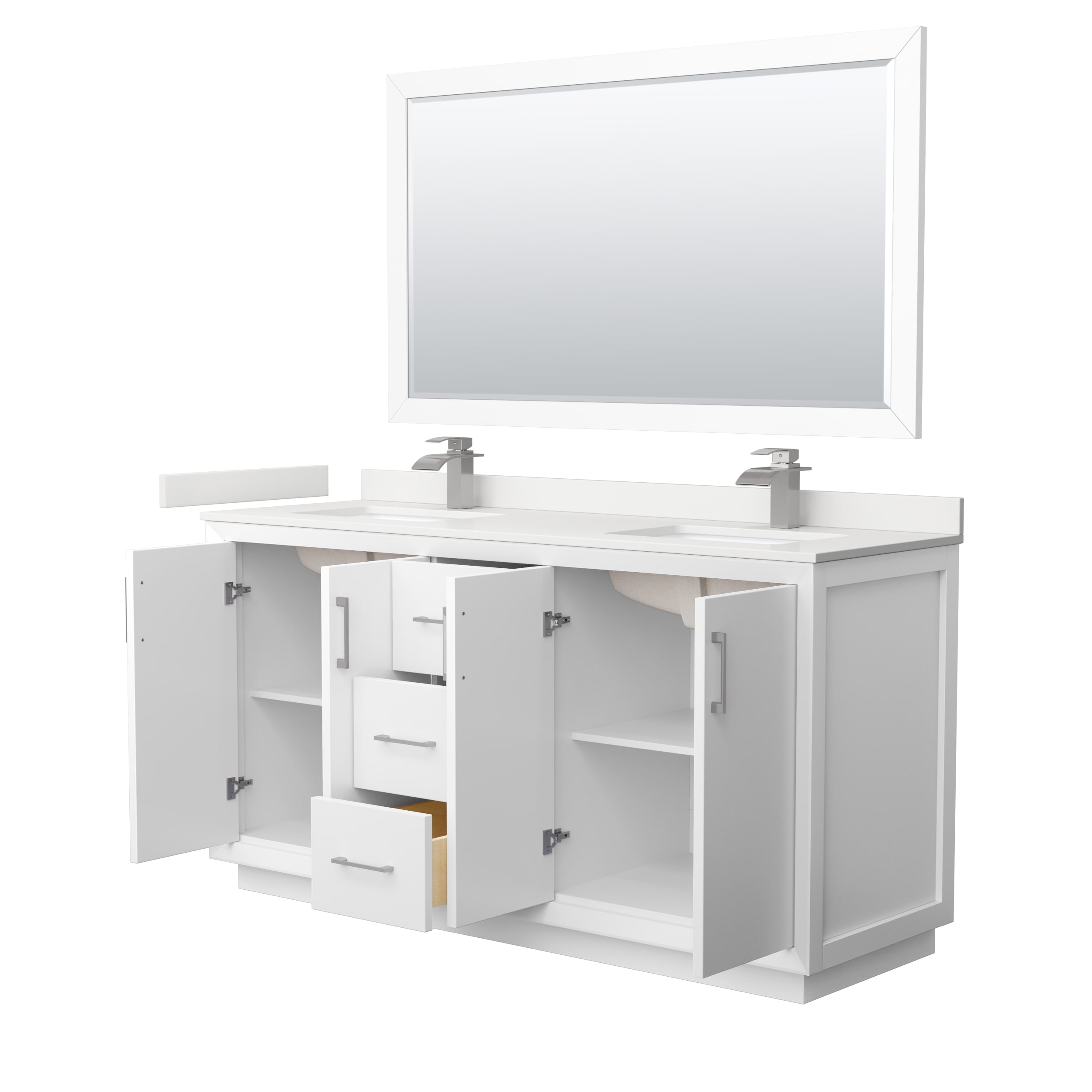 Wyndham Collection WCF414166DWHWQUNSM58 Bath-Vanity-Combo - View #2