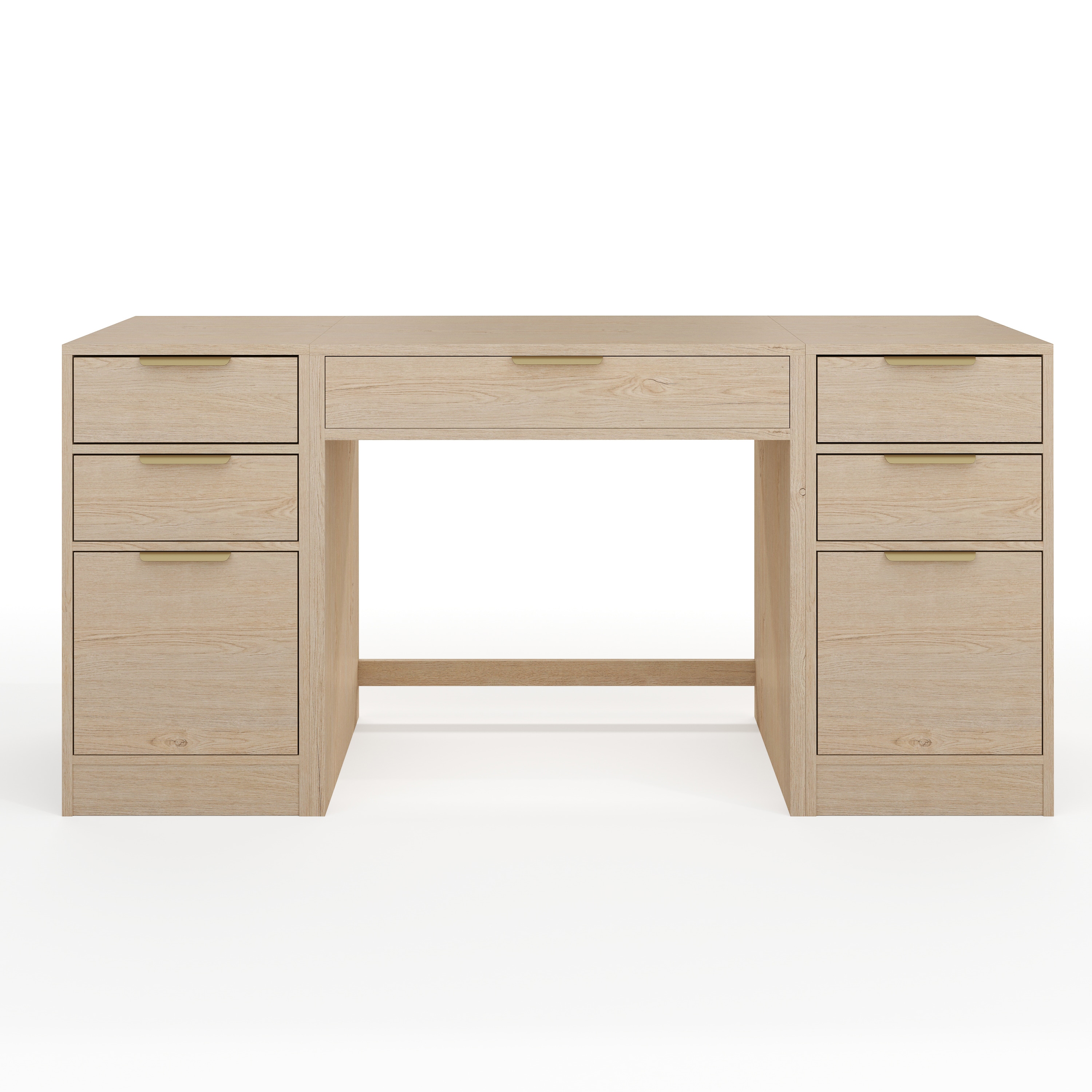 Martha Stewart 196861192715 Kayden 3 -Piece Light Natural Contemporary/Modern Home Office Furniture Set