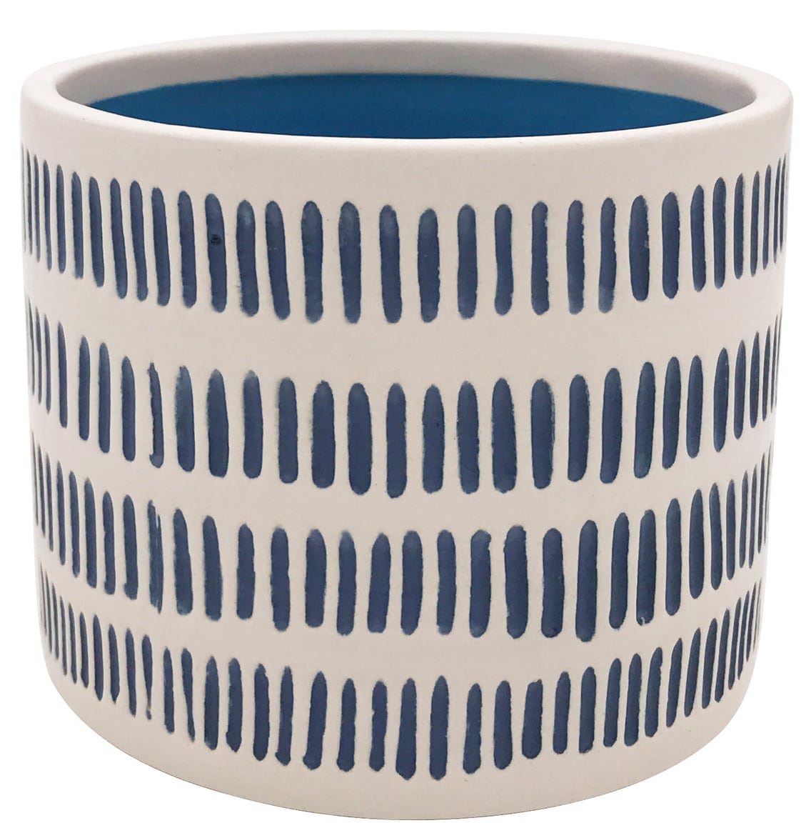 allen + roth CR01173N-05M Round 3.7-in W Small White Ceramic Indoor Planter with Drainage Holes