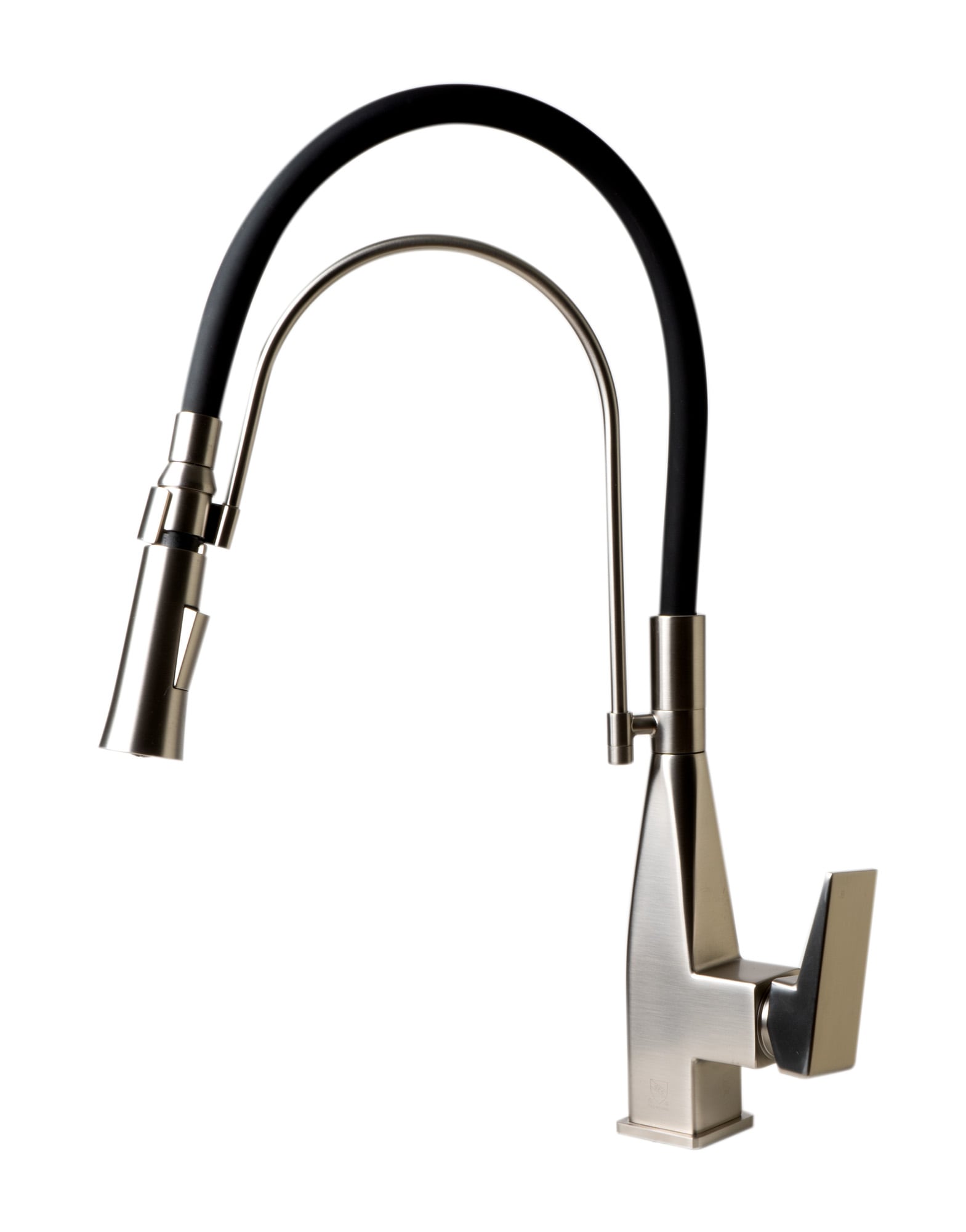 ALFI ABKF3023-BN Brushed Nickel Single Handle Deck-mount Pull-down Kitchen Faucet with Sprayer ( Side Sprayer Included )
