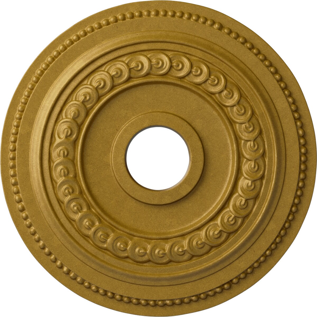 Ekena Millwork CM18OL1PGS Oldham 18-in W x 18-in L Painted Pharaohs Gold Polyurethane Whole Ceiling Medallion