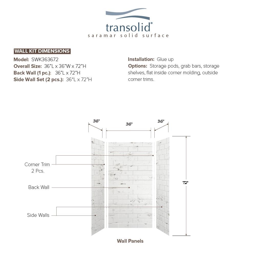 Transolid SWK363672-47 Shower-Wall-Surrounds - View #2