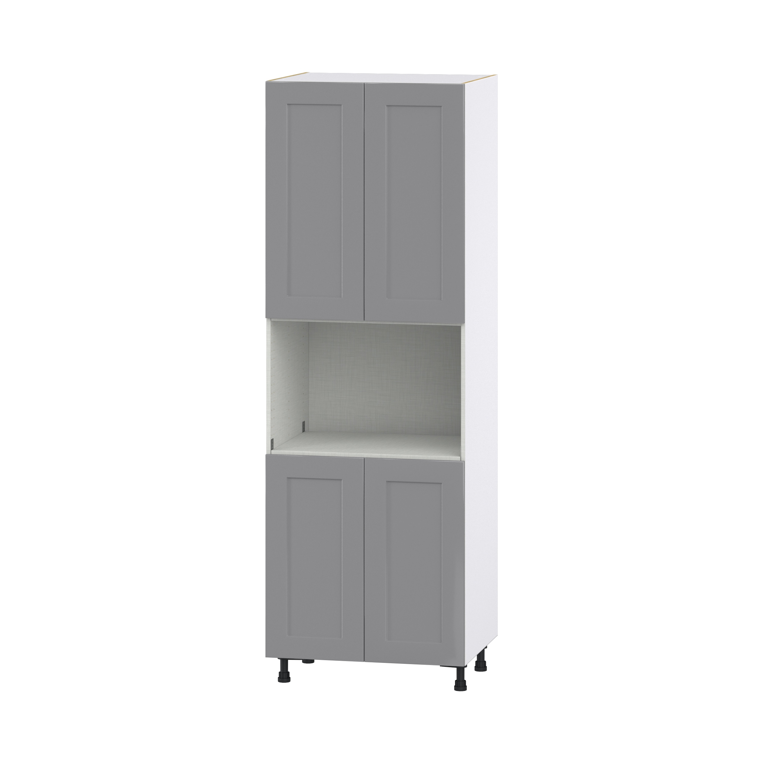 Hugo&Borg DSTM3089.5-BM Beaumont 30-in W x 89.5-in H x 24-in D Slate Gray Microwave Pantry Fully assembled Cabinet (Flat Panel Shaker)