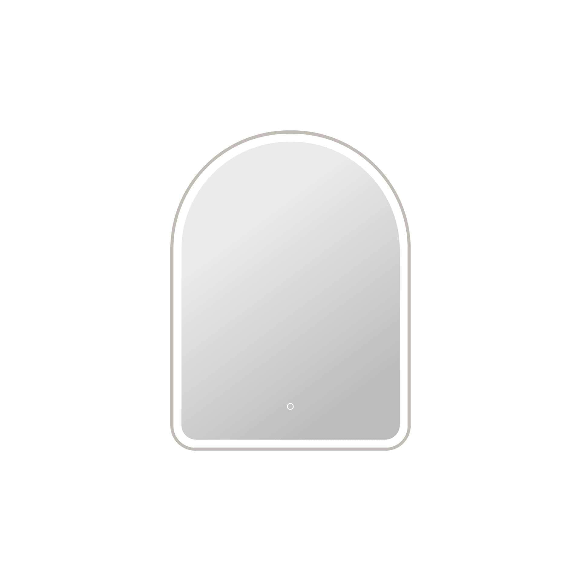Simply Living Home Seraphine 40 inch Arch LED Front and Backlit Wall Mirror in Silver