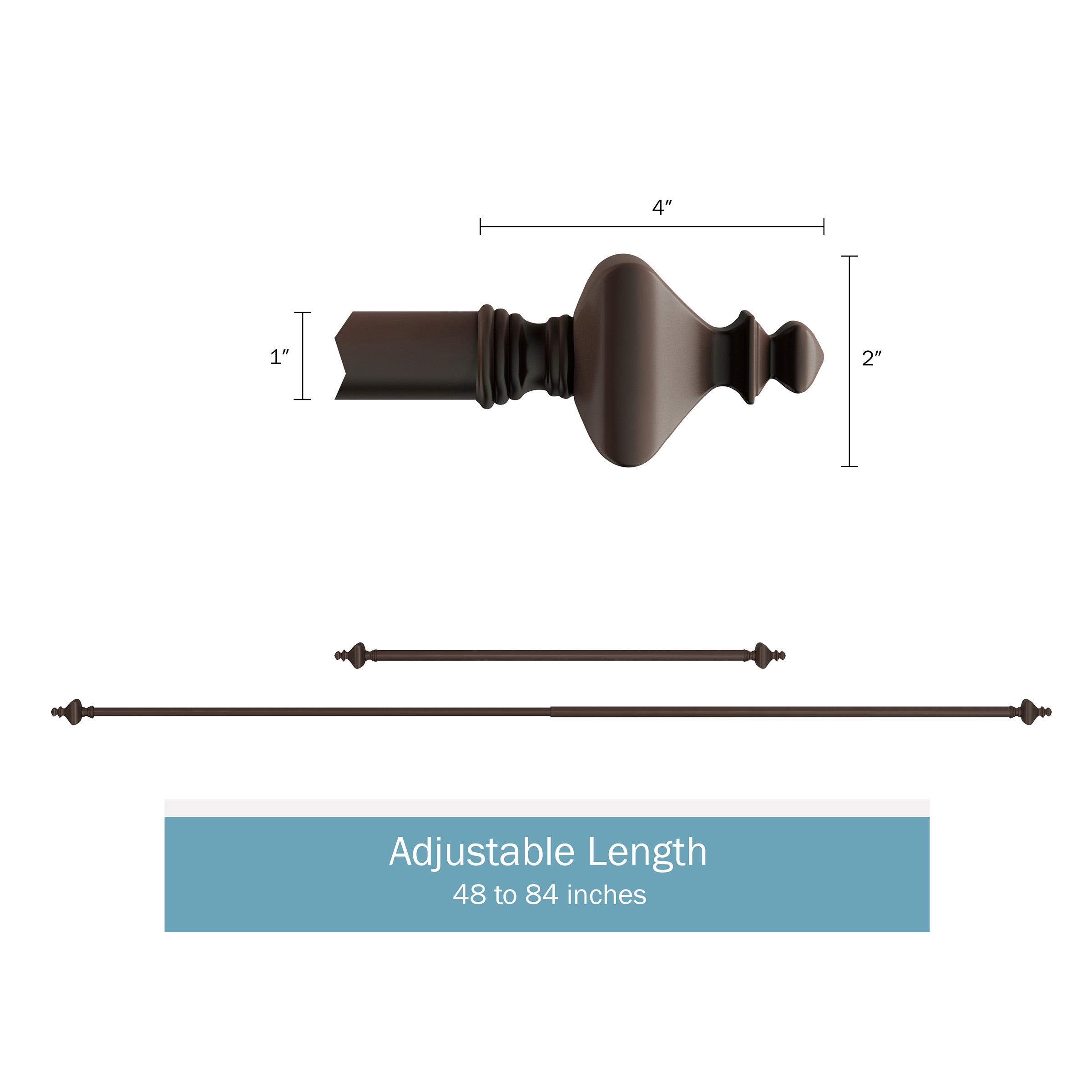 Hastings Home 861501HRC Curtain-Rods - View #4