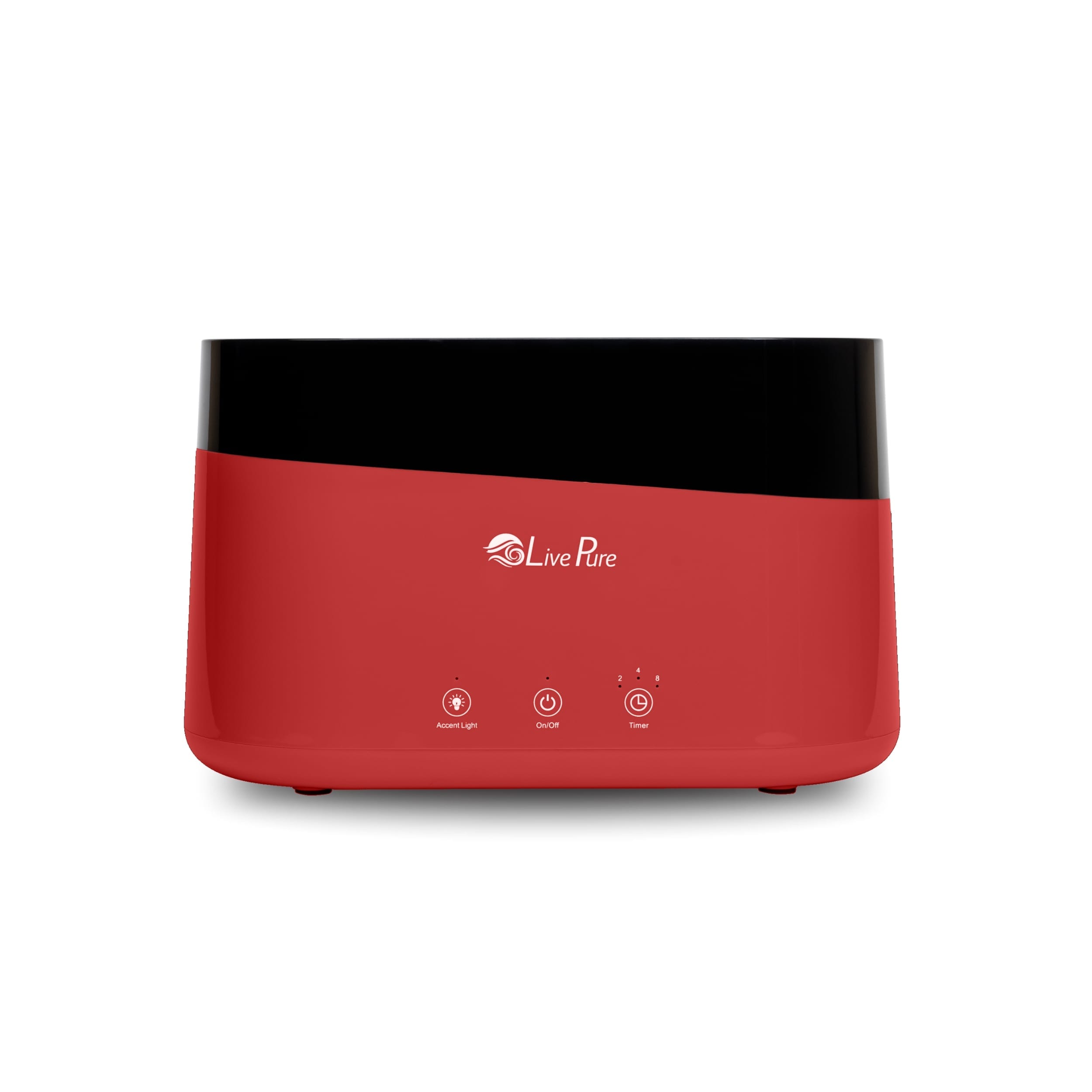 LivePure AquaFlame Ultrasonica Humidifier .19 Gal Capacity and Coverage up to 72 Sq. Ft. - Red #LP300HUM-RED