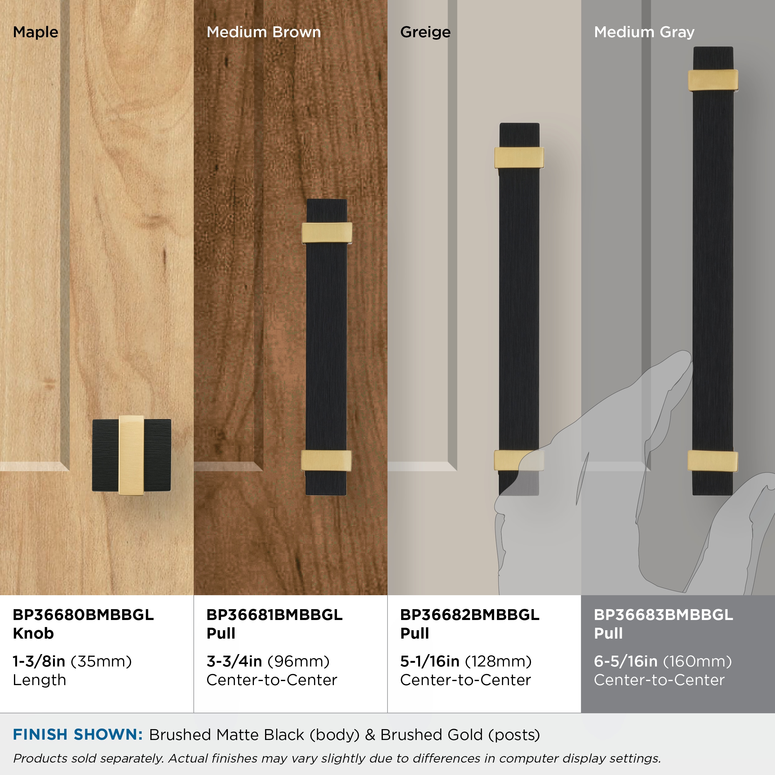 Amerock BP36683BMBBGL Cabinet-Pulls - View #2