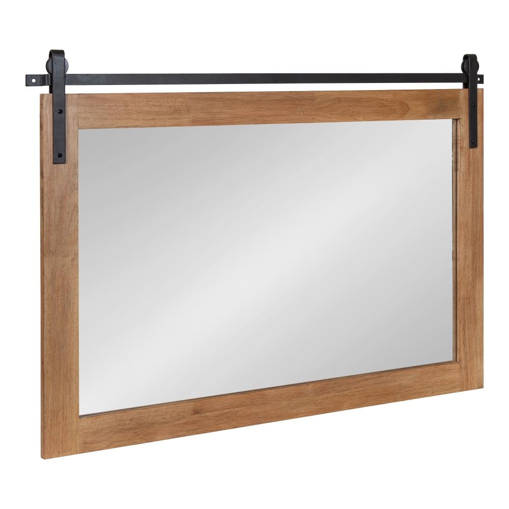 Kate and Laurel 219963 Samuels 37.5-Inches W x 26.75-Inches H Rectangle Rustic Brown/Black Framed Wall Mirror