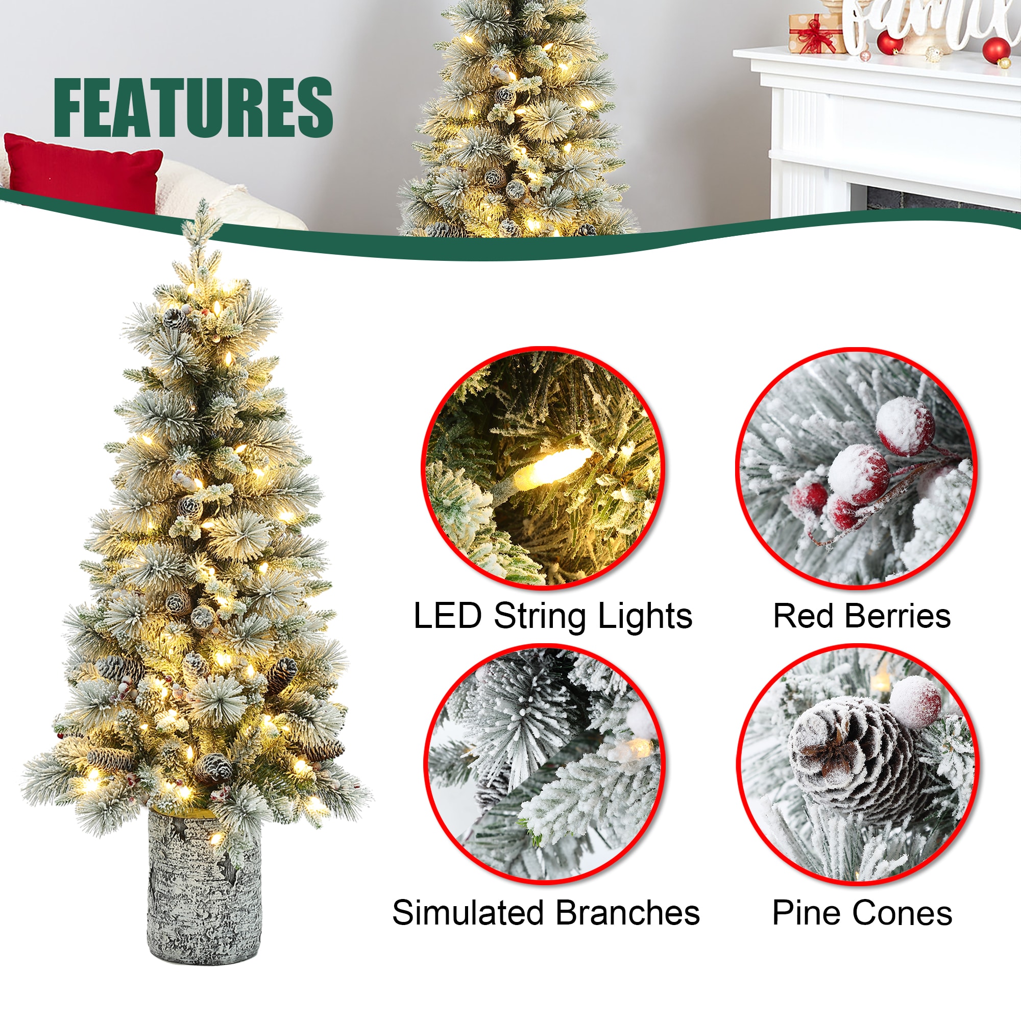 LuxenHome WHAP1804 Artificial-Christmas-Trees - View #11