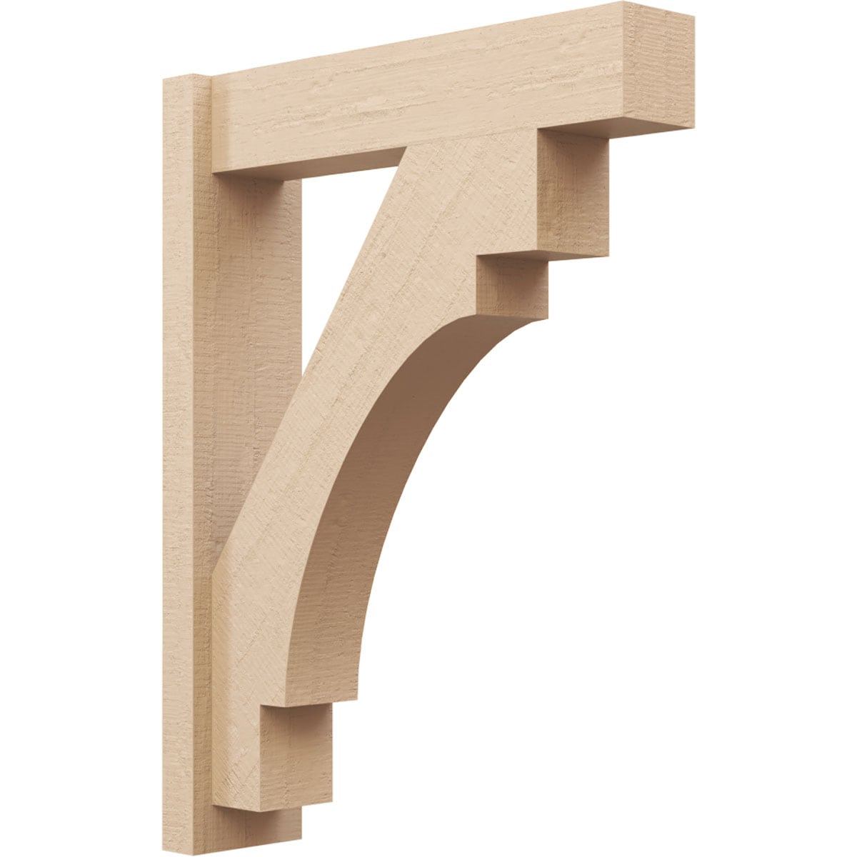 Ekena Millwork 2136690 Timberthane Rough Cedar Faux Wood Merced Block Outlooker 6-in W x 24-in D x 32-in H Primed Tan