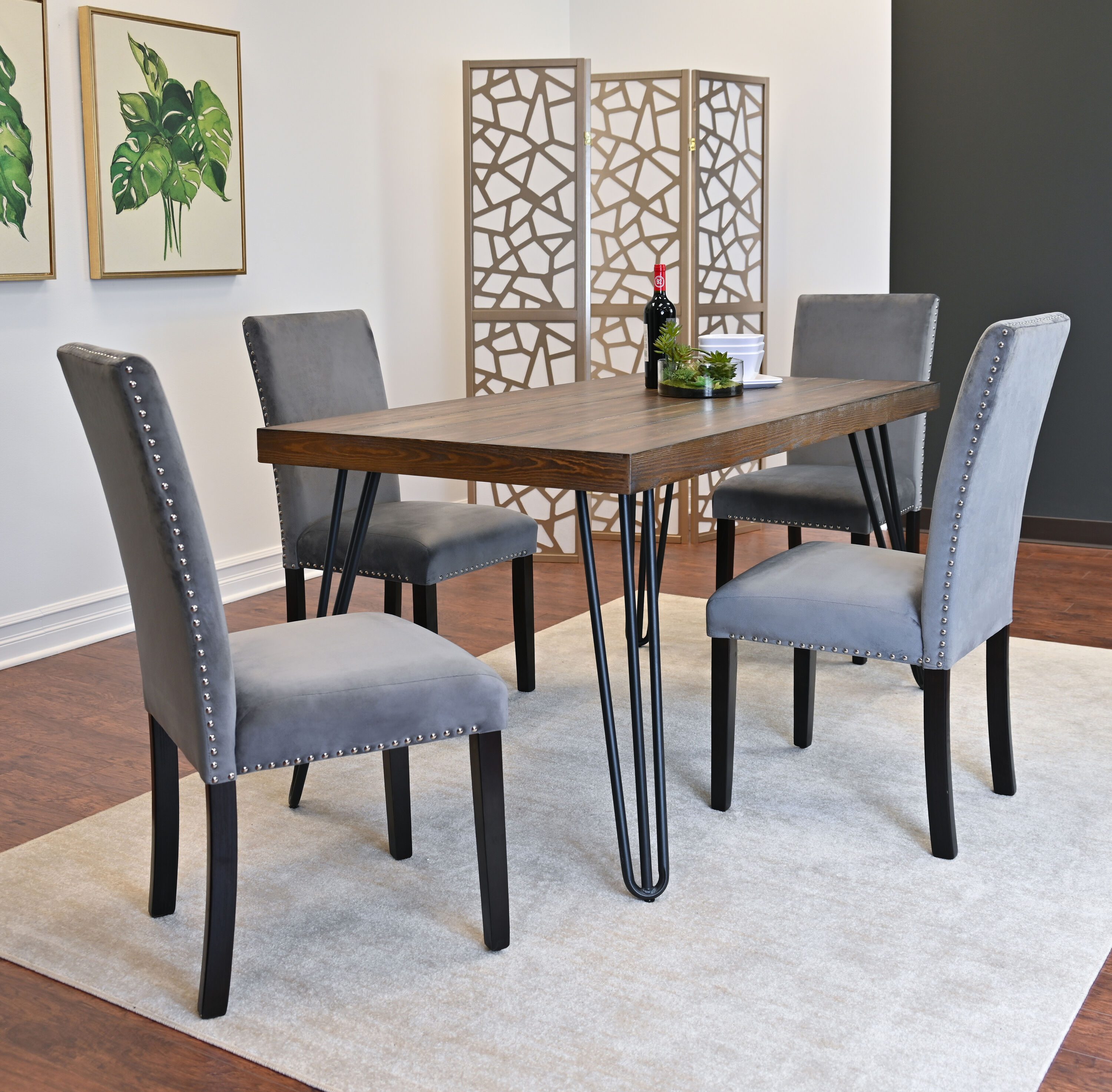Roundhill Furniture T8741-C262GYX3 Dining-Sets - View #5