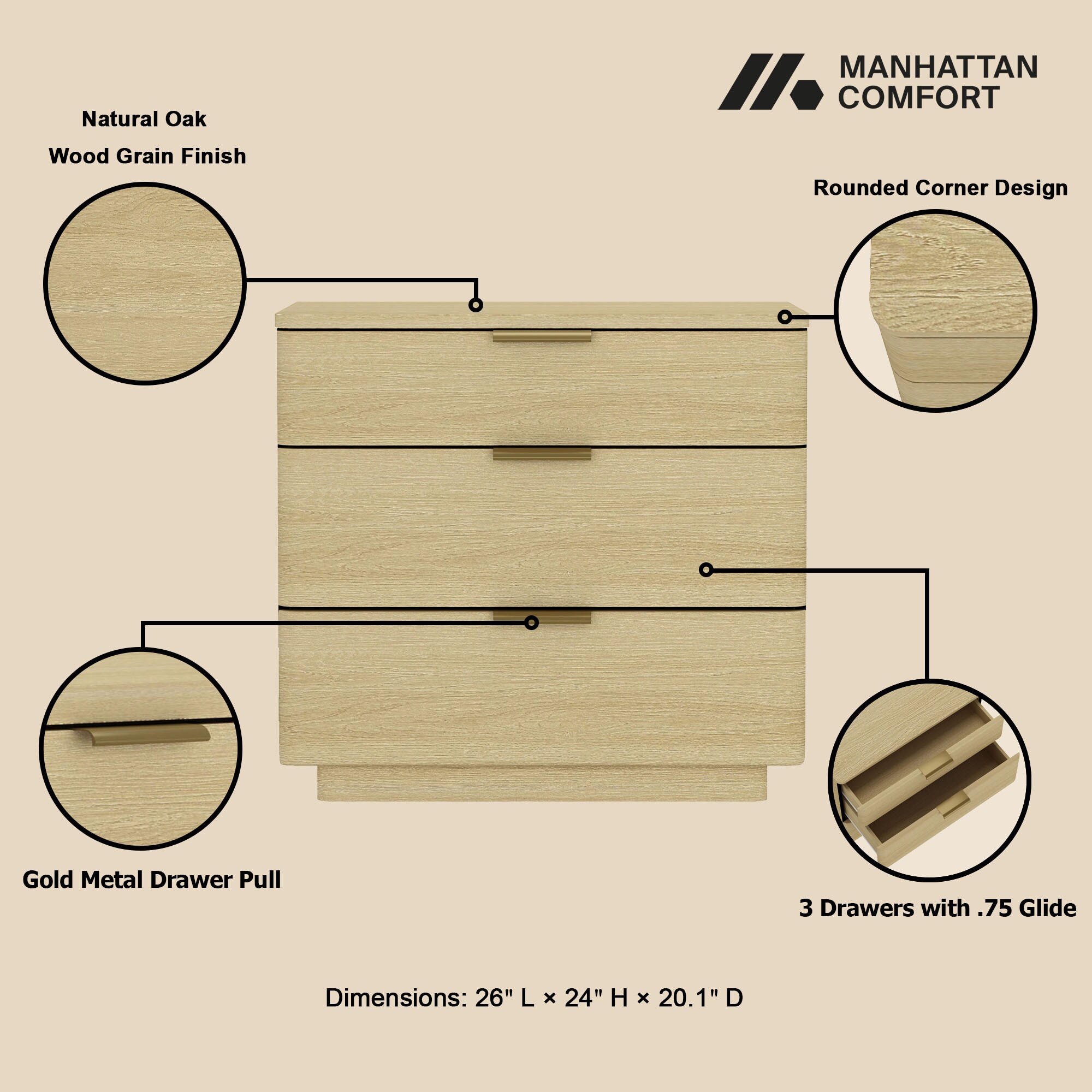 Manhattan Comfort 2-NS009-GNO nightstands - View #4