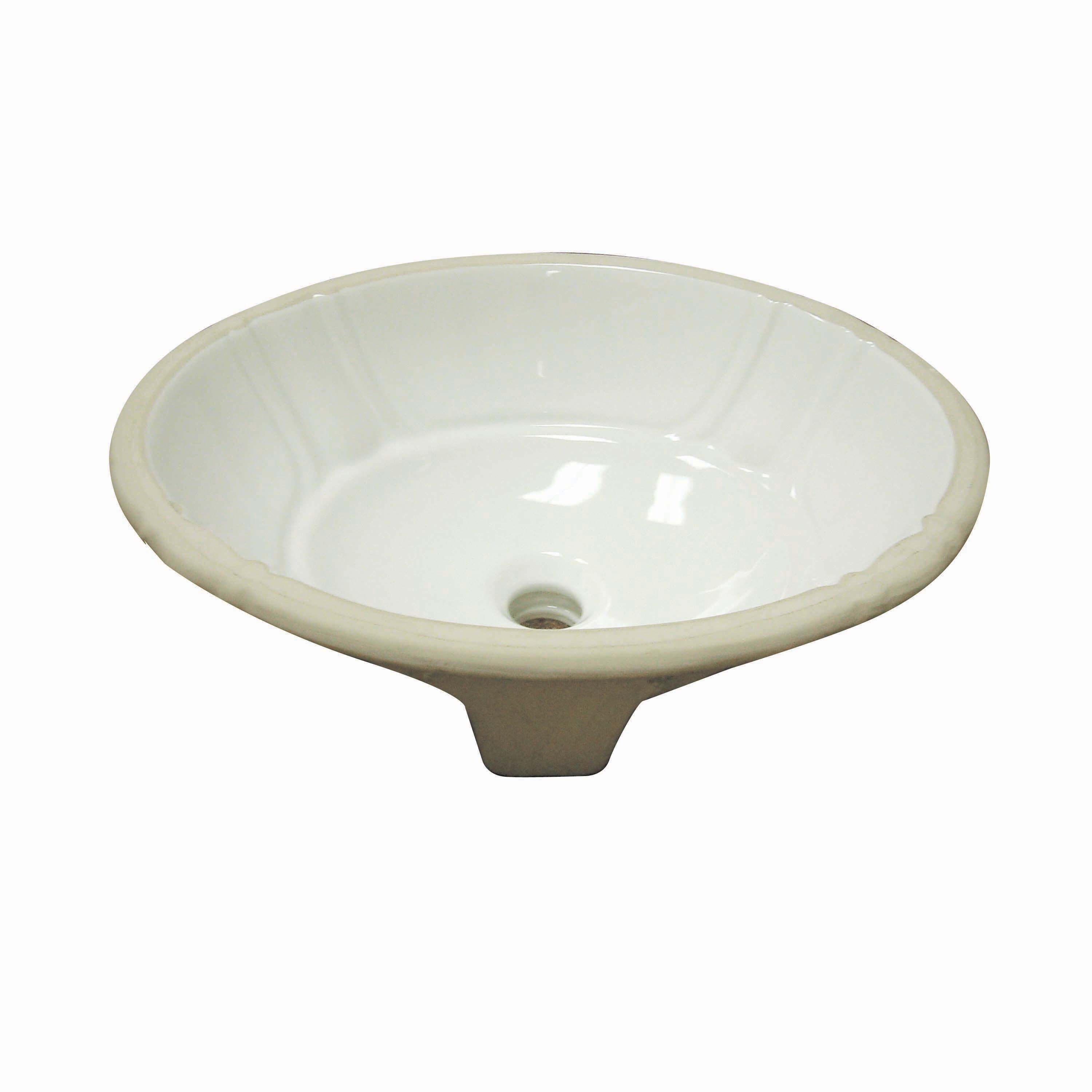 DECOLAV 1495U-CBN Classically Redefined Ceramic Biscuit Undermount Oval Bathroom Sink with Overflow Drain (19.75-in x 16-in)