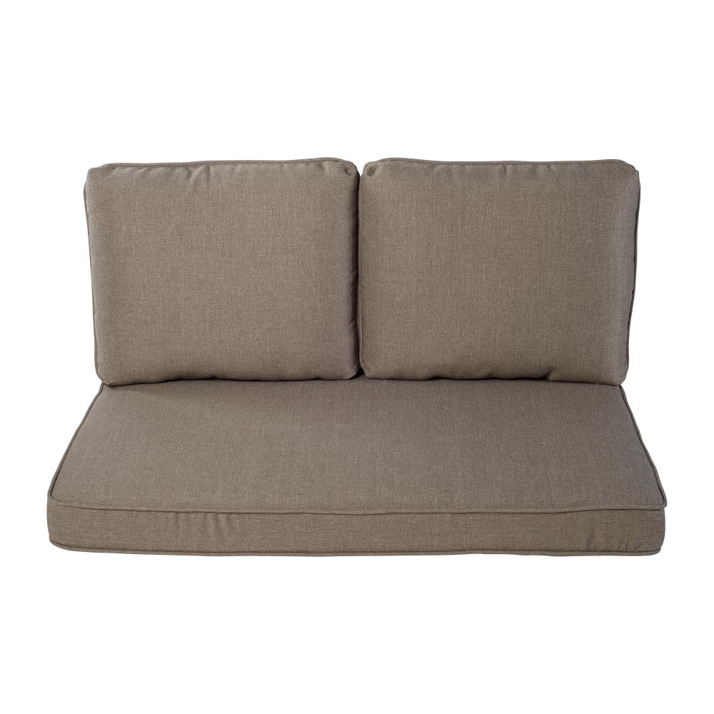 449883 Outdoor/Indoor Monti Chino Tufted Loveseat Cushion 44" x 19" Taupe 
