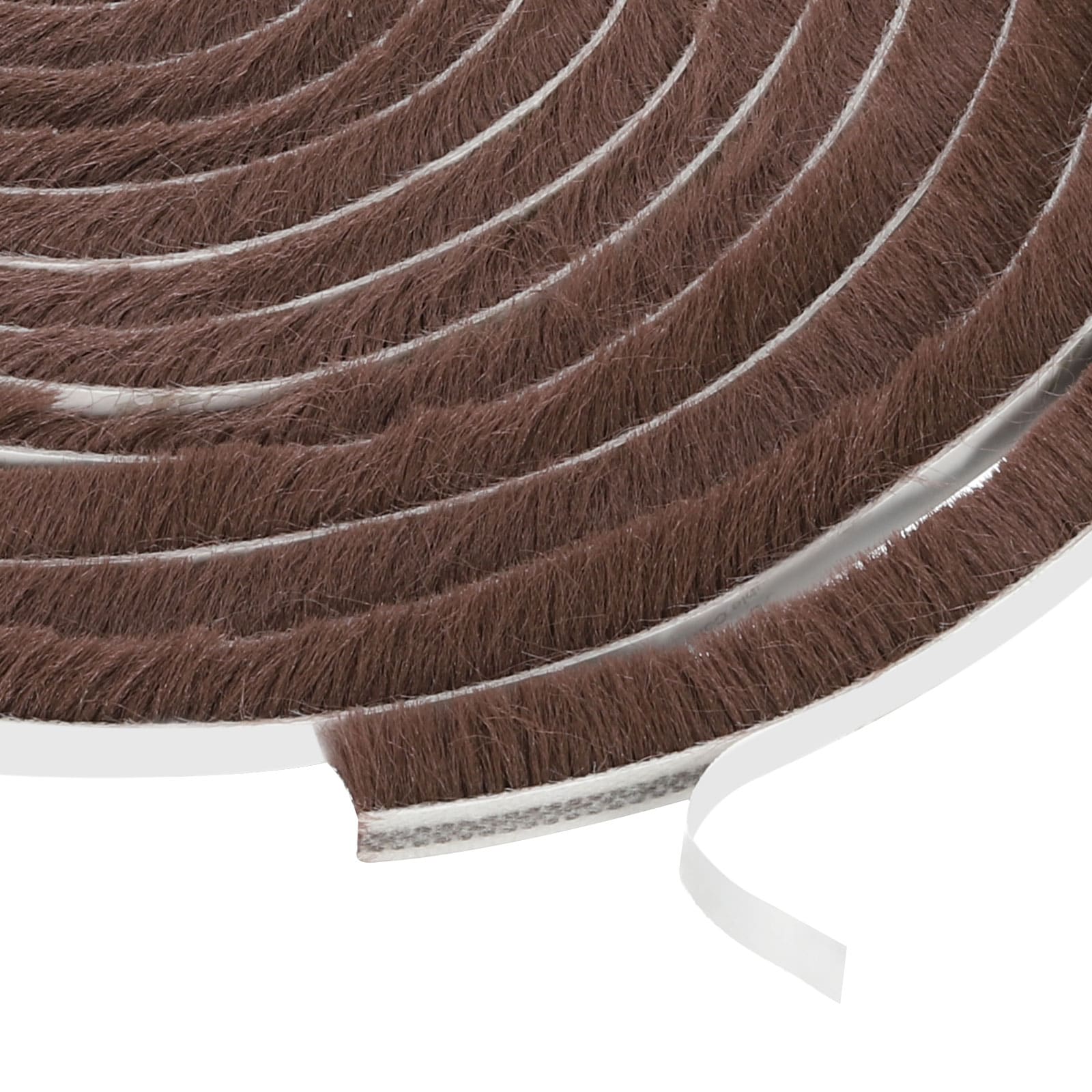 Unique Bargains Self Adhesive Brush Seal Weather Stripping 1/2 Inch x 1/4 Inch x 16.4ft Door Brush Strip for Sliding Sash Door Window Wardrobe Seal Brown