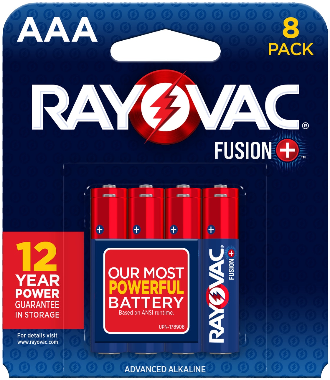 Rayovac 824-8TFUSJ Fusion Alkaline AAA Batteries ( 8 -Pack)