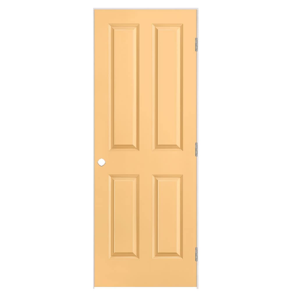 Masonite 1316543 30-in x 80-in Marigold Solid core 4 panel square Left hand Smooth Prefinished Molded composite Flat Jamb Single Prehung Interior Door