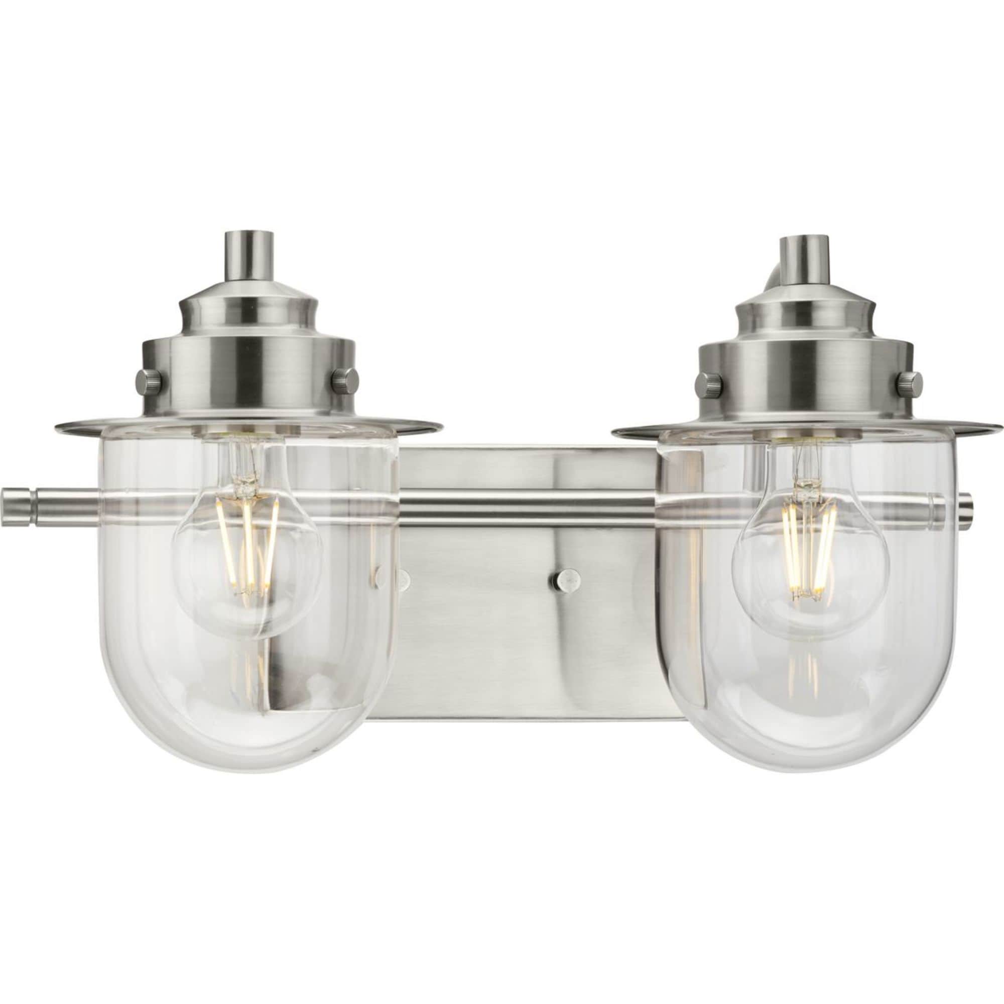 Progress Lighting P300435-009 Northlake 15.5-in 2 -Light Brushed Nickel Coastal Vanity light