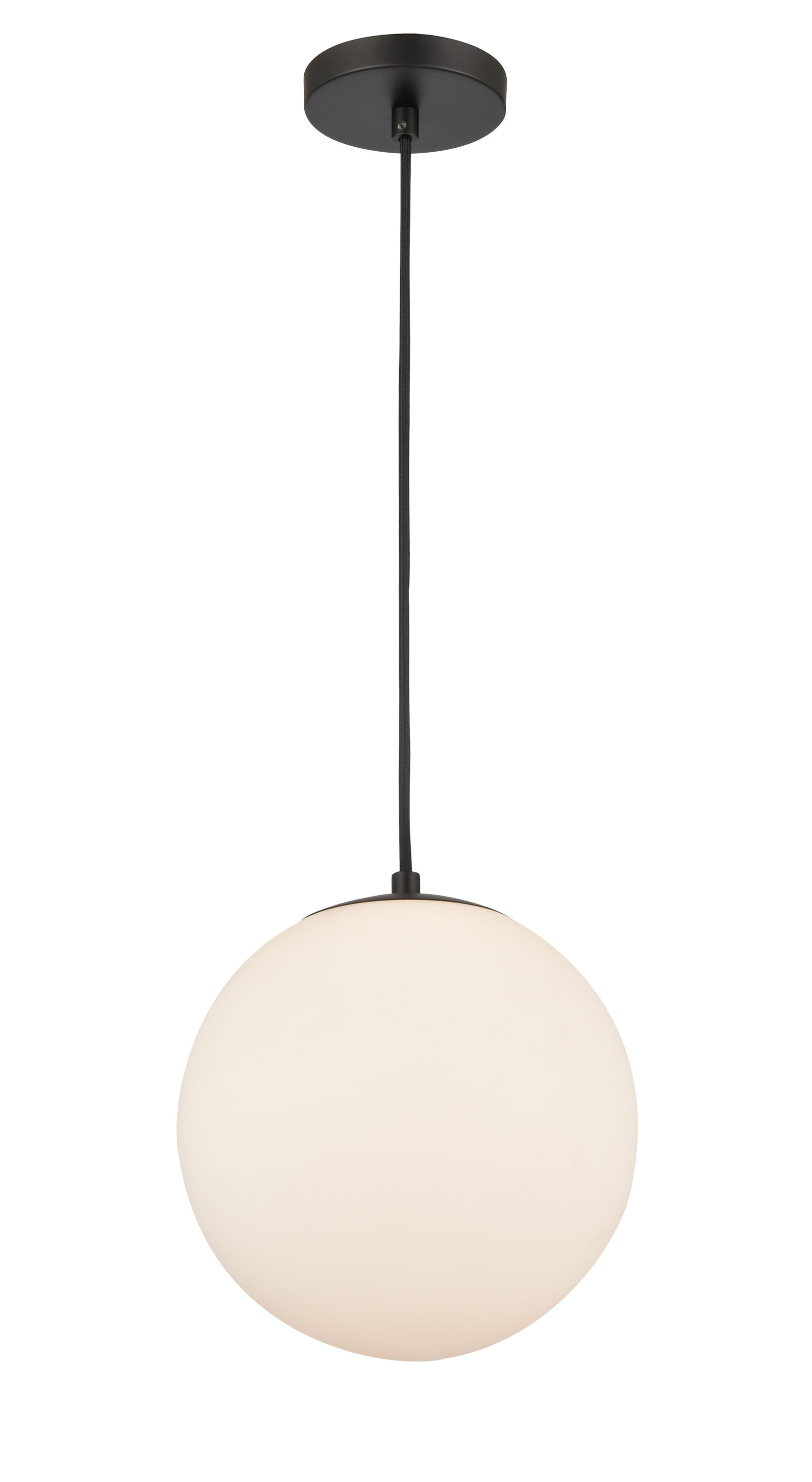 Innovations Lighting 610-BK-W Tolland Matte Black Industrial Opal glass Globe Medium Hanging Pendant light