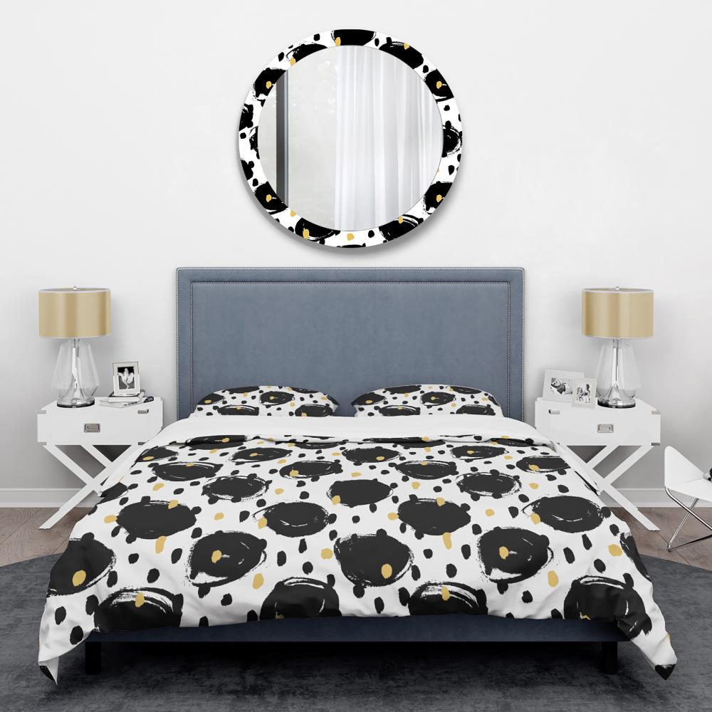 Designart BED24007-T 3 -Piece Black Twin Duvet cover Set