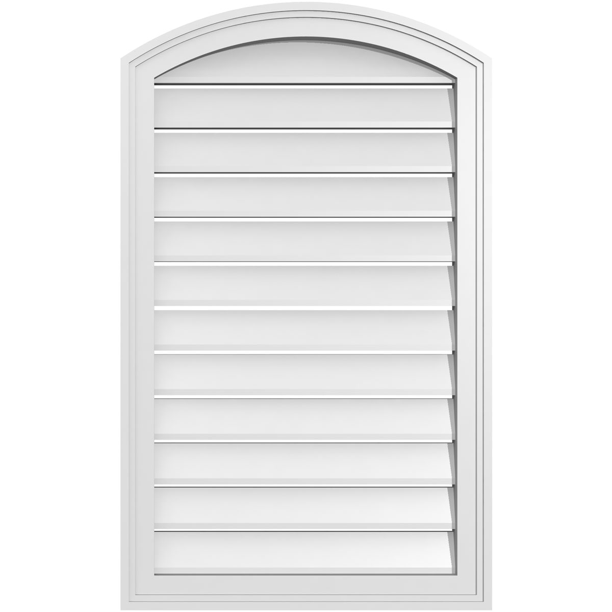 Ekena Millwork GVPAR22X3602SF 22-Inches x 36-Inches Off-white Round top PVC Gable Louver Vent