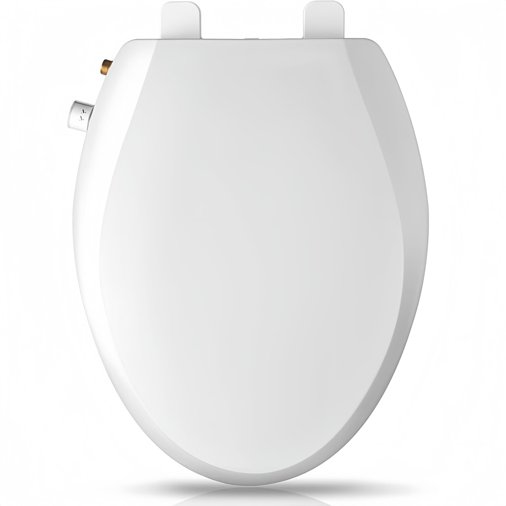 Numhew Quiet-Close Dual Nozzle Series 20.1 x 17.1 in Non-Electric Bidet White Elongated Bidet Toilet Seat