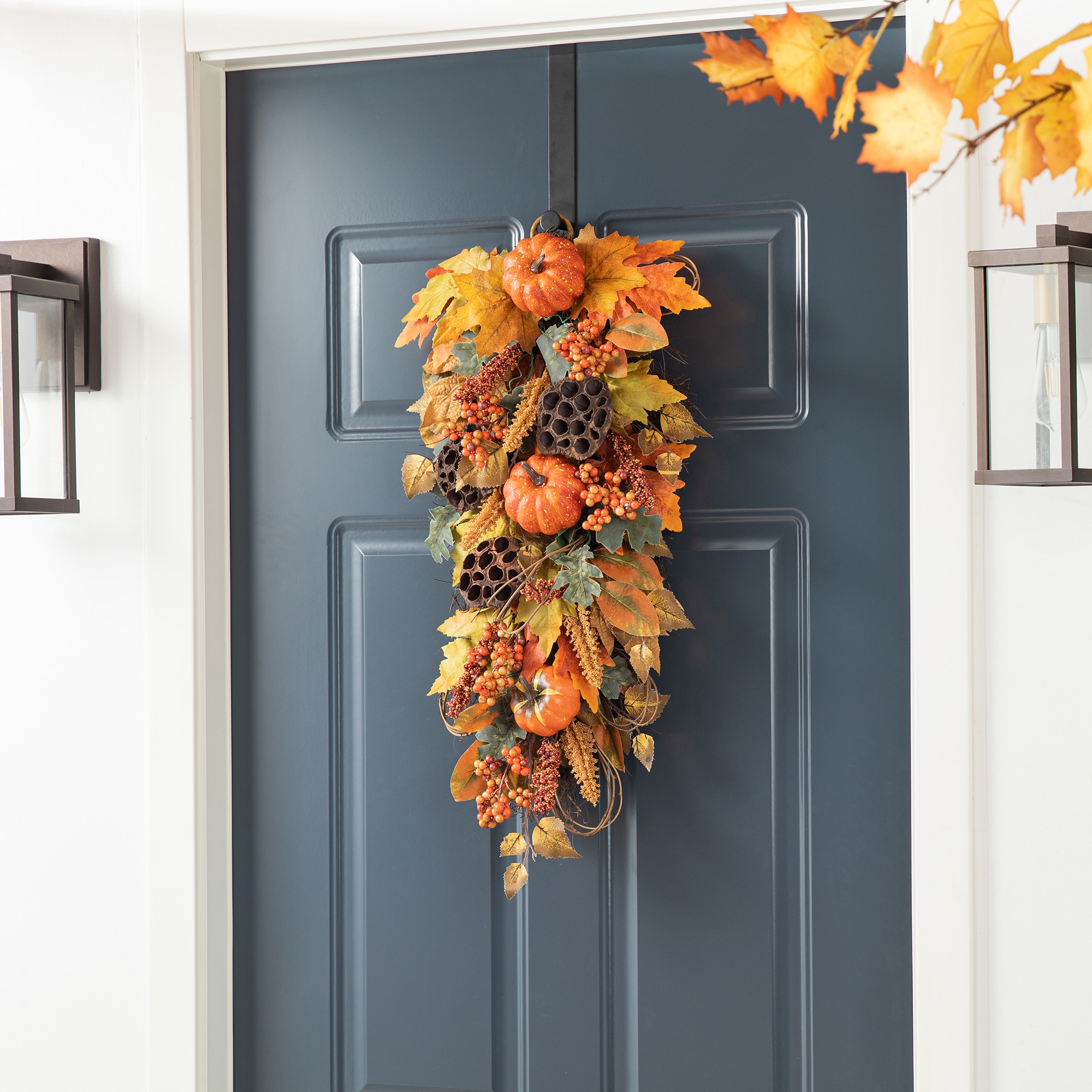 Glitzhome 25-in Pumpkin Hanging Decoration 2019500014 at Lowes.com