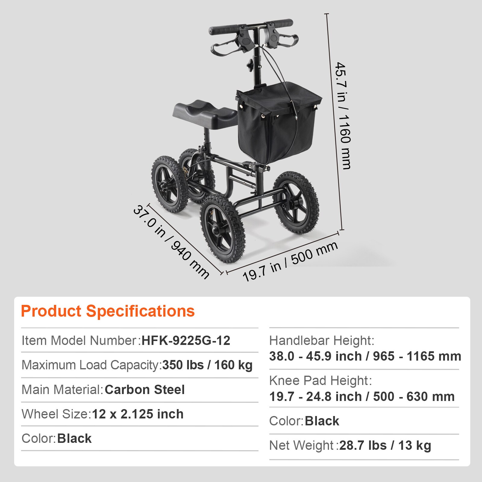 VEVOR SCXGZXQCQLBD03579V0 Walkers-Wheelchairs-Rollators - View #7