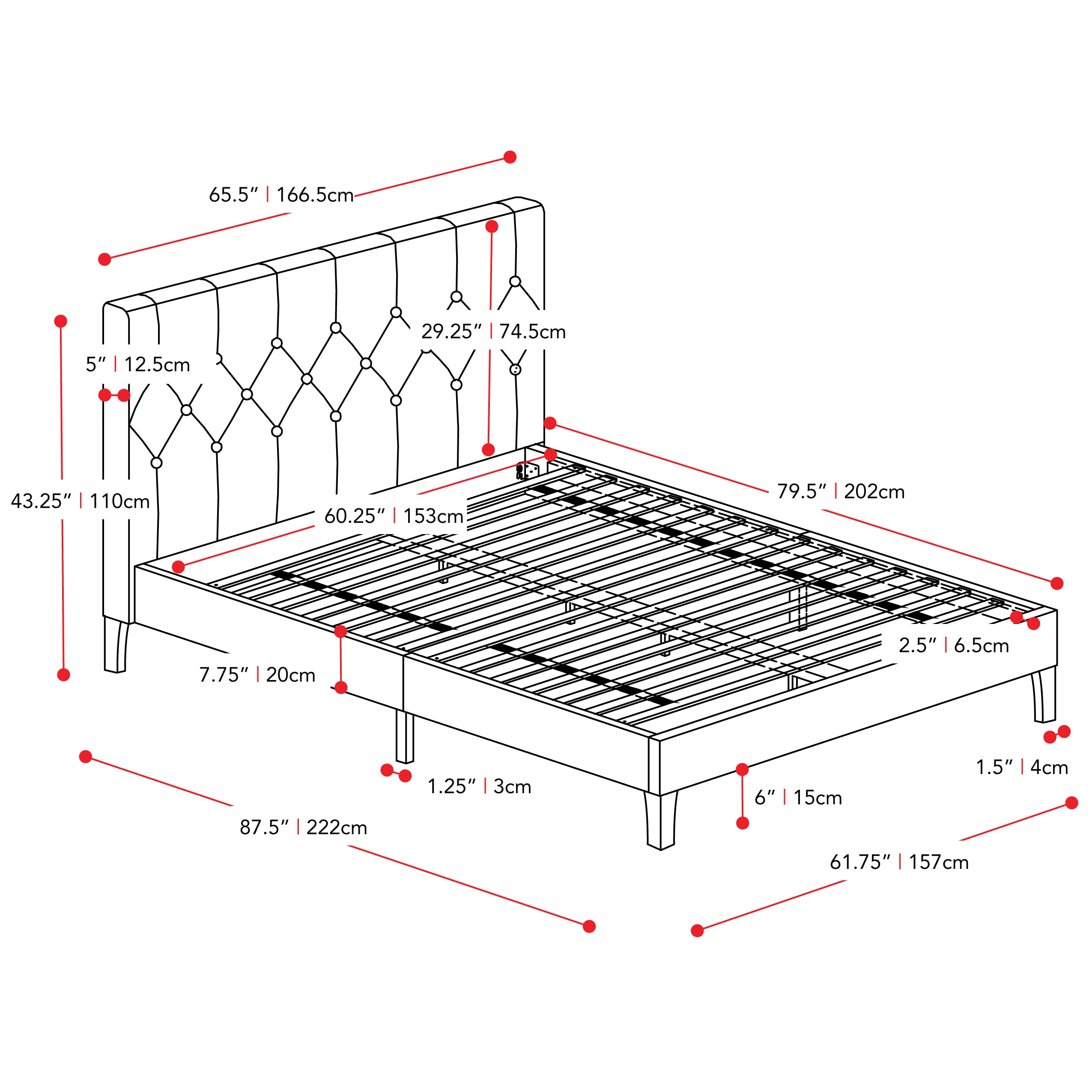 CorLiving Nova Ridge Light Grey Queen Upholstered Panel Bed in the Beds ...