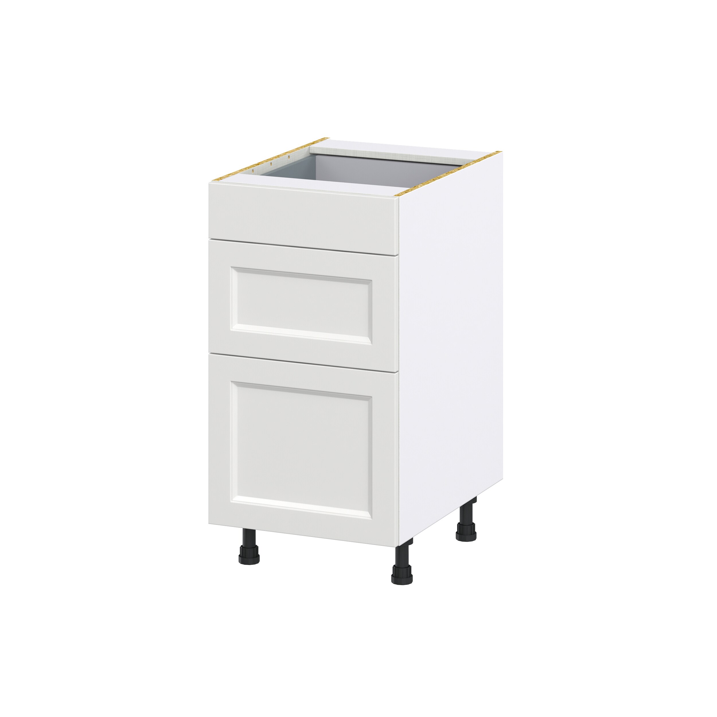 Hugo&Borg DSB3D18-RI Riviera 18-in W x 34.5-in H x 25-in D Bright White 3 -Drawers Drawer Base Fully assembled Cabinet Shaker)