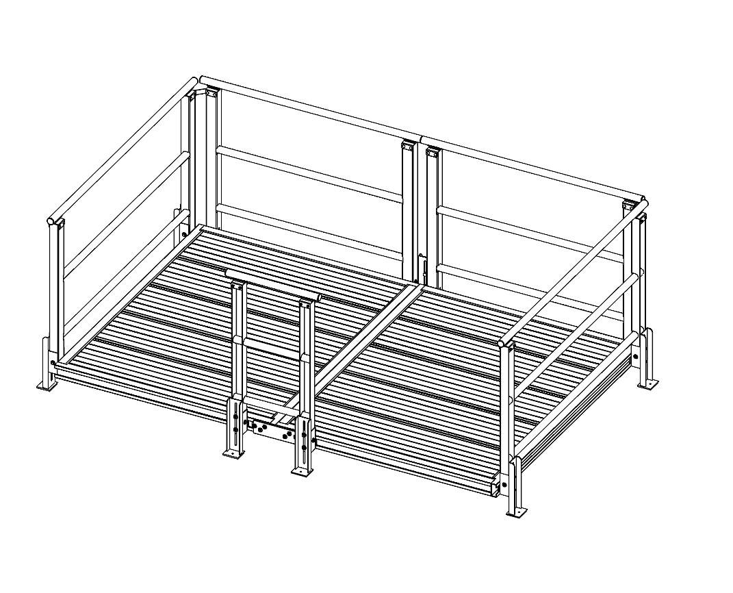 Prairie View Industries MXP5X8PLT 8-Feet x 60-Inches Aluminum Modular Entryway Wheelchair Ramp ADA Compliant