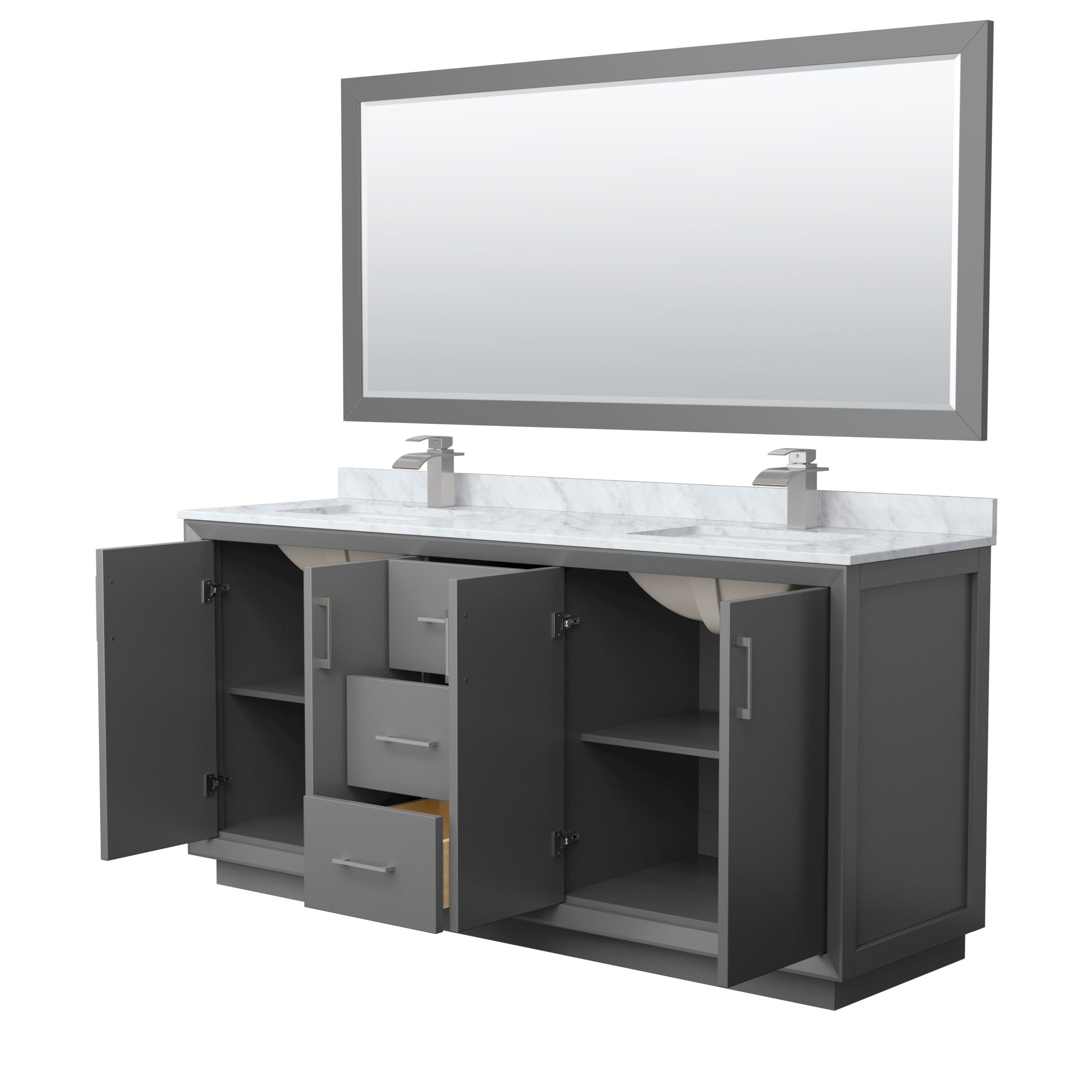 Wyndham Collection WCF414172DKGCMUNSM70 Bath-Vanity-Combo - View #2