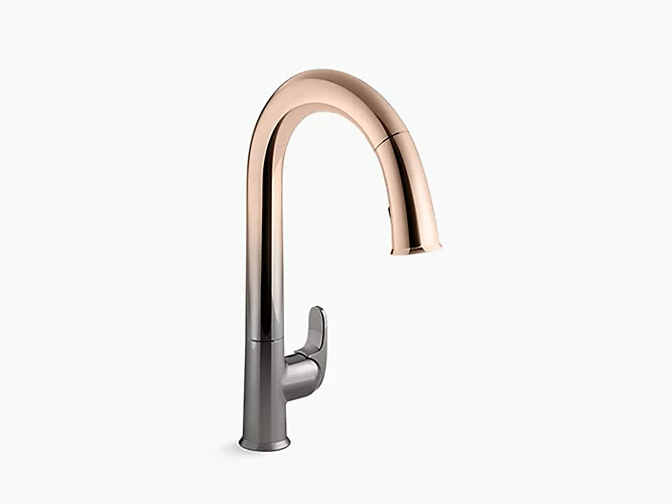 KOHLER K-72218-WB-3TR Sensate Vibrant Ombre Titanium/Rose Gold Single Handle Pull-down Voice Activated Kitchen Faucet with Sprayer Function