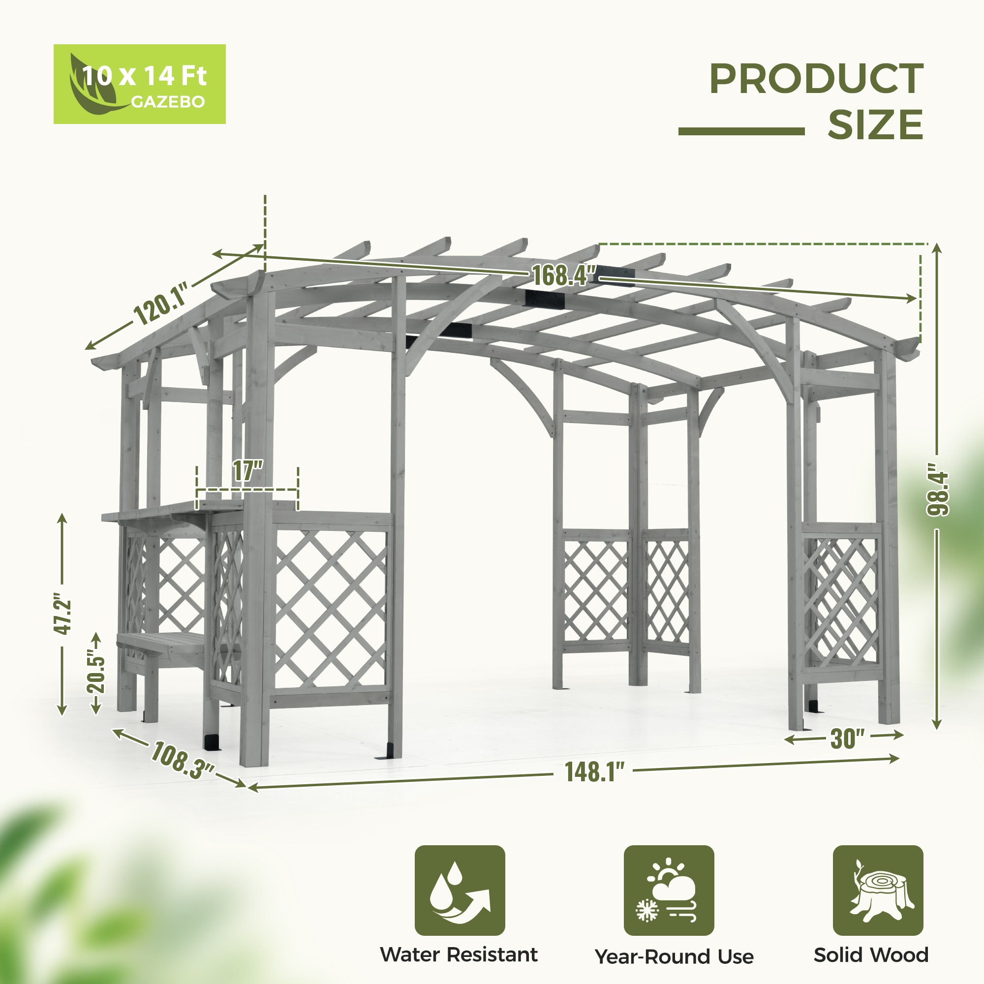  ZPPLMTB-1014-H-WL3 Pergolas-2 - View #2