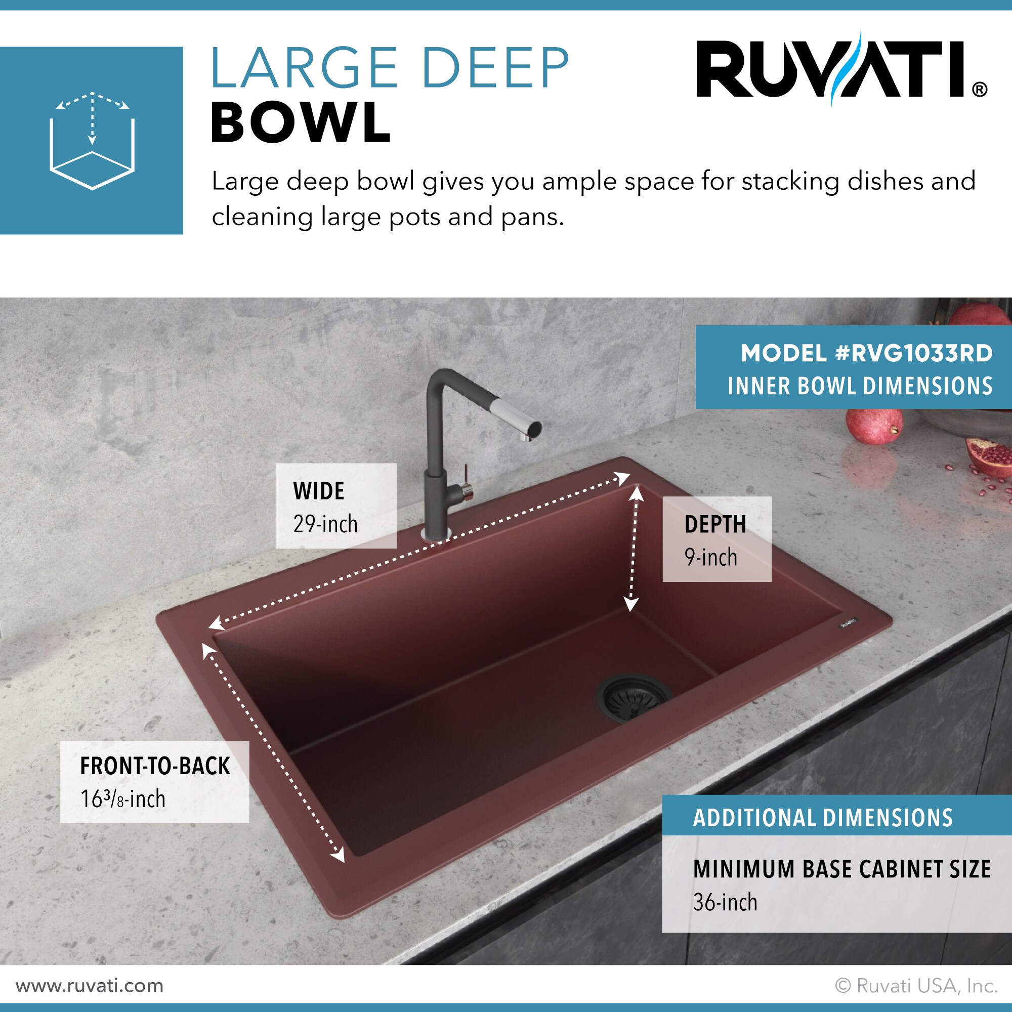 Ruvati RVG1033RD Kitchen-Sinks - View #7