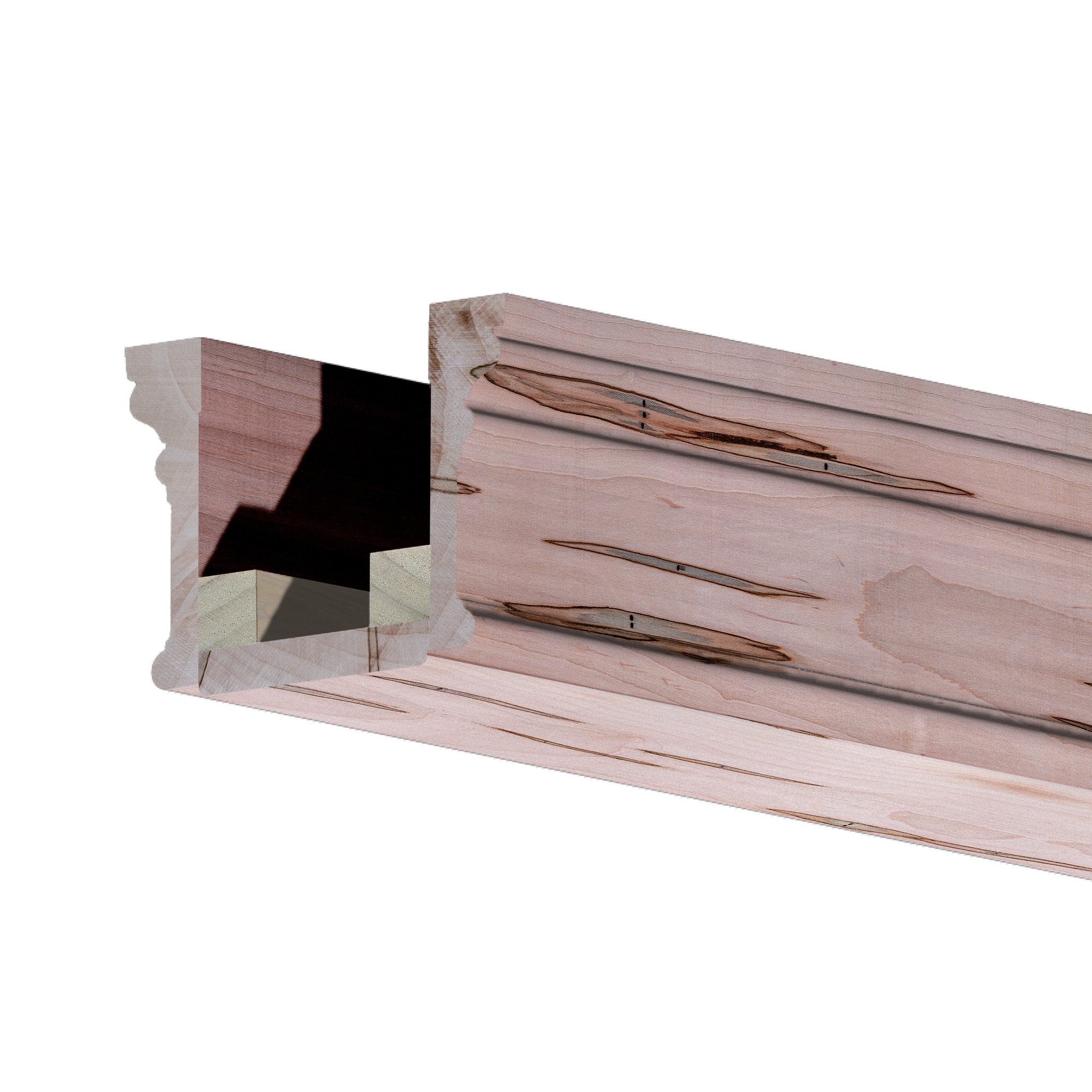 Ornamental Mouldings BEAMNAT07-92WMP5X3 5.0625-in x 3.625-in x 92-in Natural Ambrosia Maple Unfinished Wood U-Shaped Decorative Beam