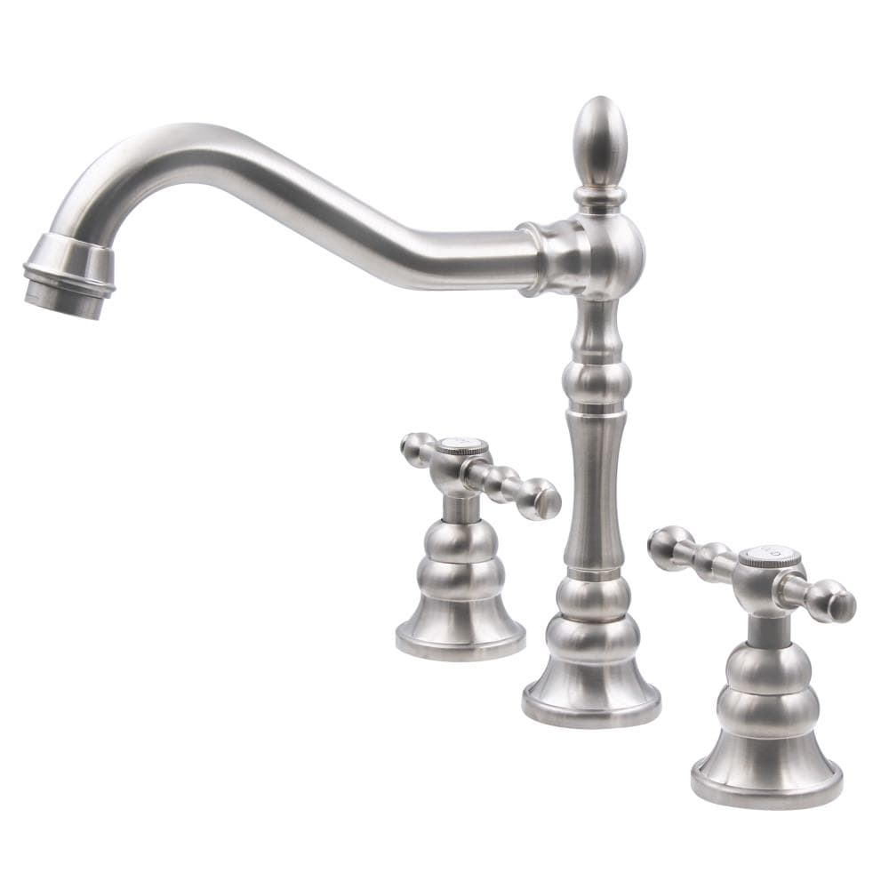Novatto NBF-101BN Miller Brushed Nickel Vessel 2-handle Mid-arc Commercial/Residential Handle Bathroom Sink Faucet