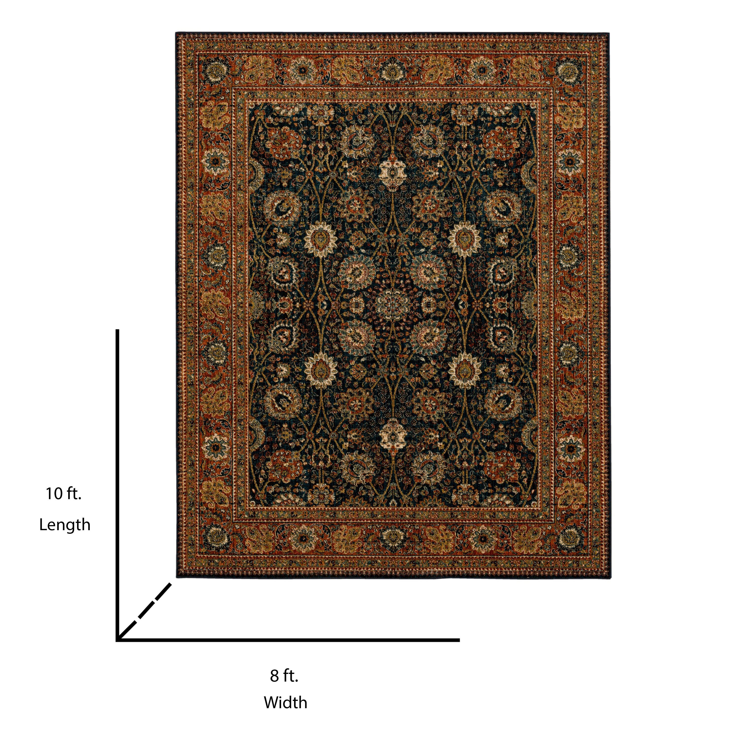 allen + roth Holder 8 X 10 Green Indoor Border Area Rug at